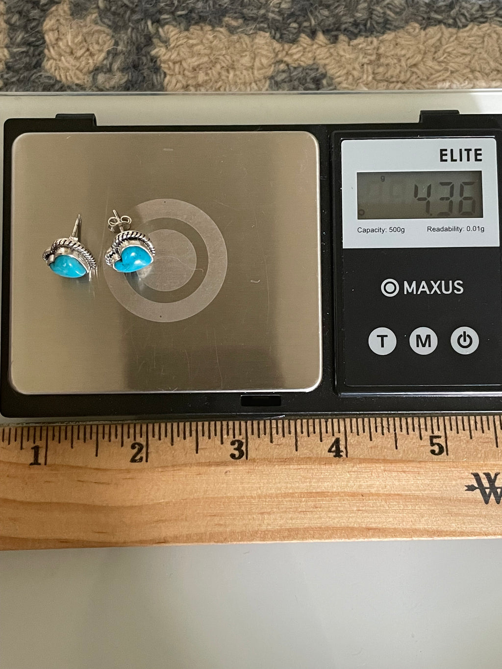 Kingman Turquoise Heart Stud Earrings | 925 Sterling Silver G668