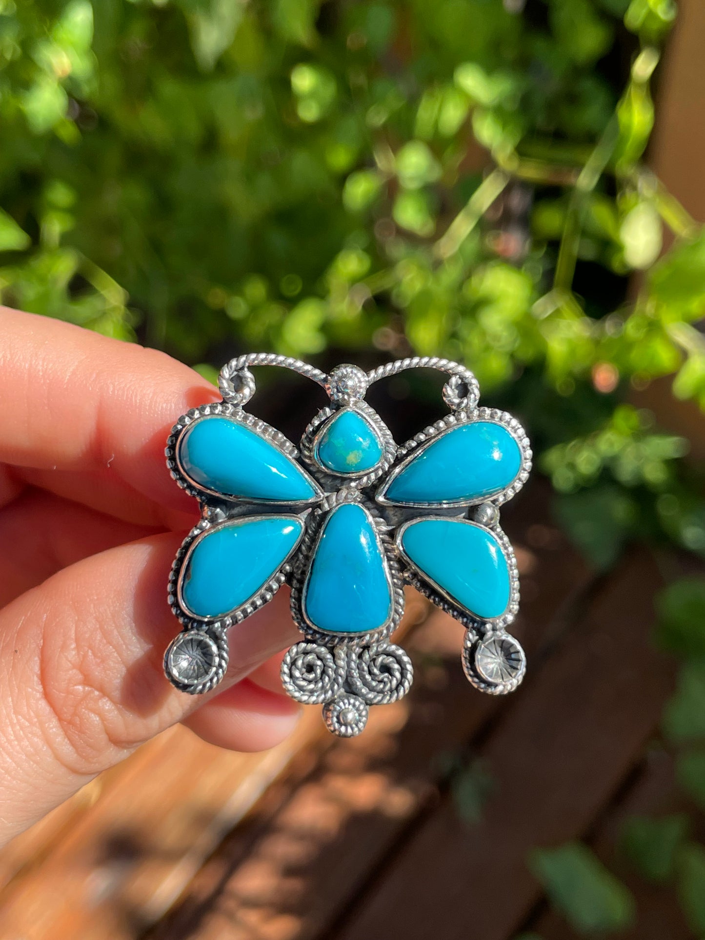 Turquoise Butterfly Ring | 925 Sterling Silver | Size 7 Z2