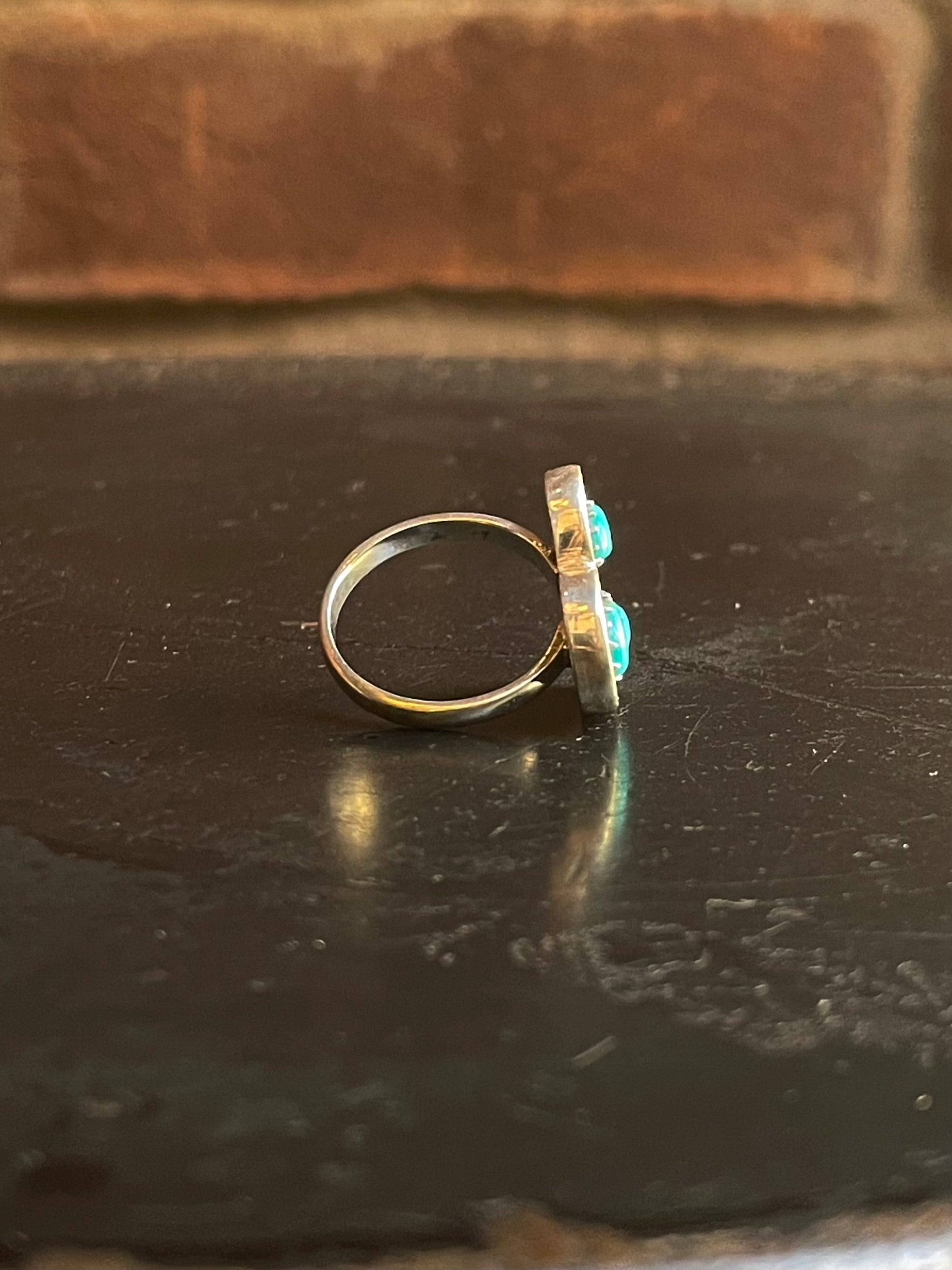 Kingman Turquoise Heart Ring | Sterling Silver | Size 6 G347