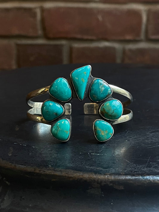 Kingman Turquoise Naja Cuff | 925 Sterling Silver E493