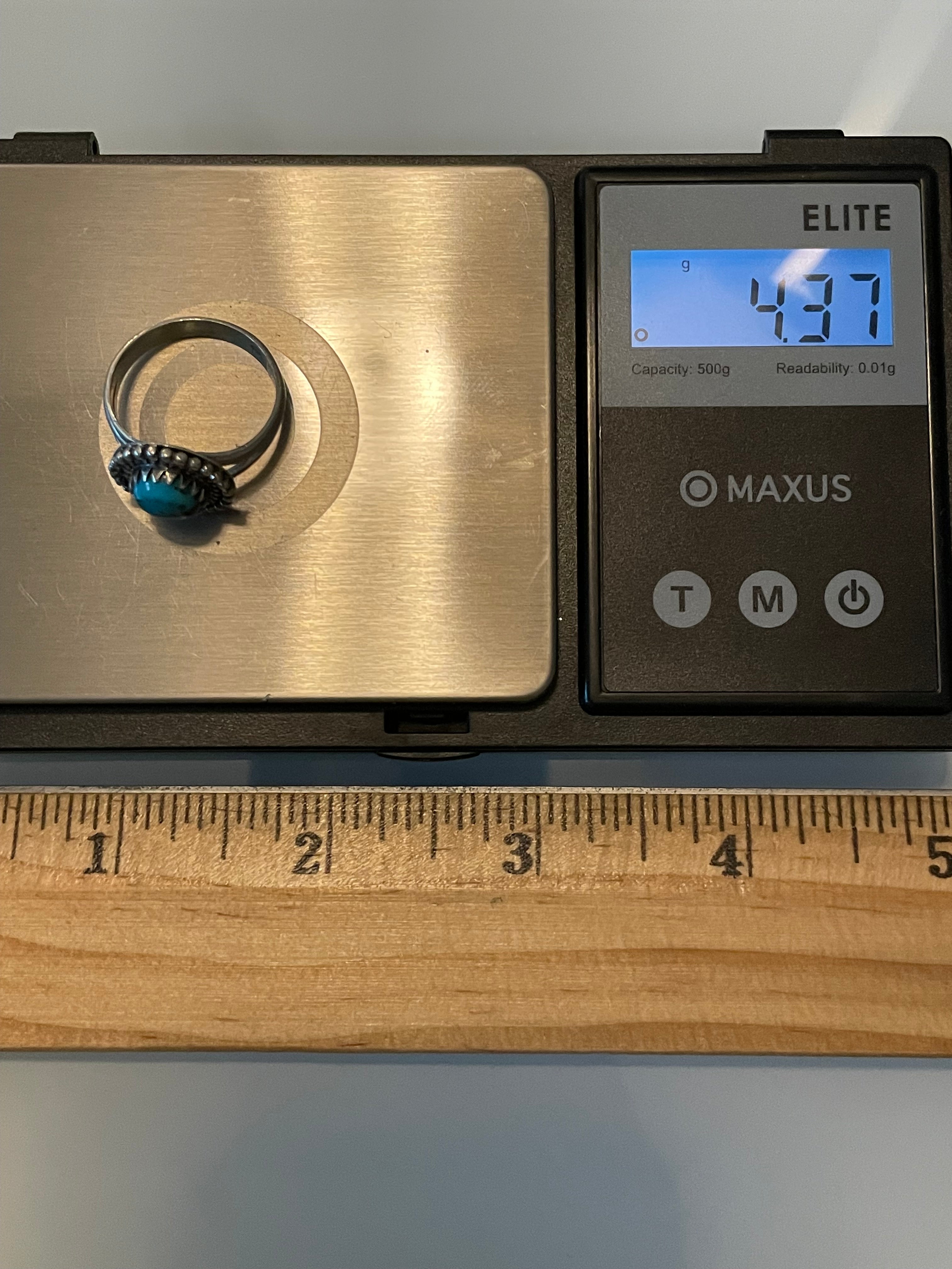 Kingman Turquoise Ring | Sterling Silver | Size 8 G380