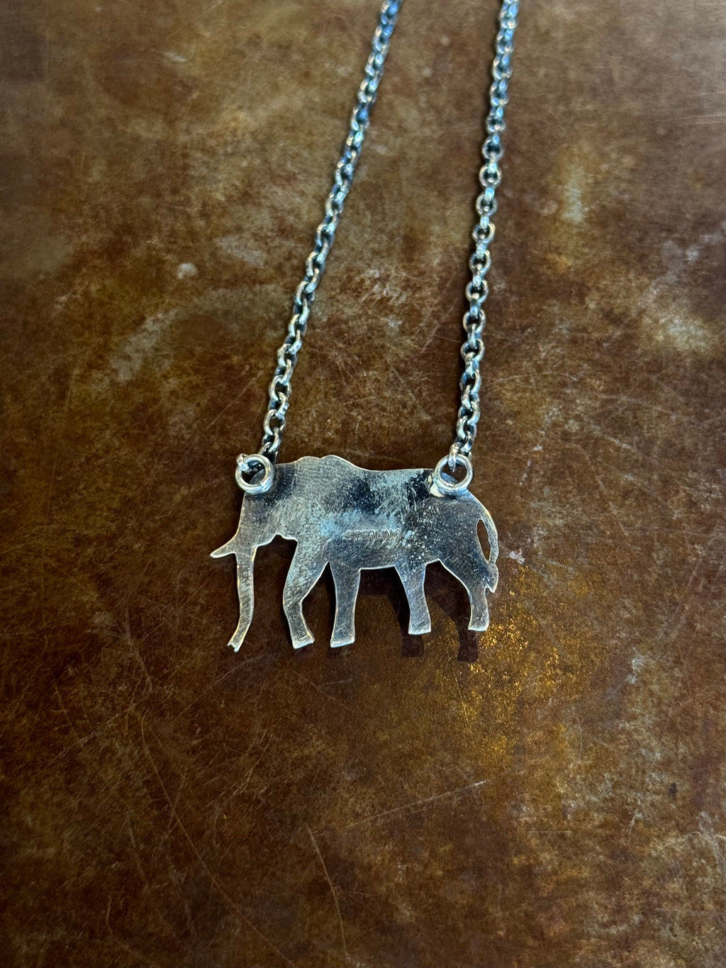 Pink Conch Elephant Necklace | Sterling Silver | 2.6 in | A872