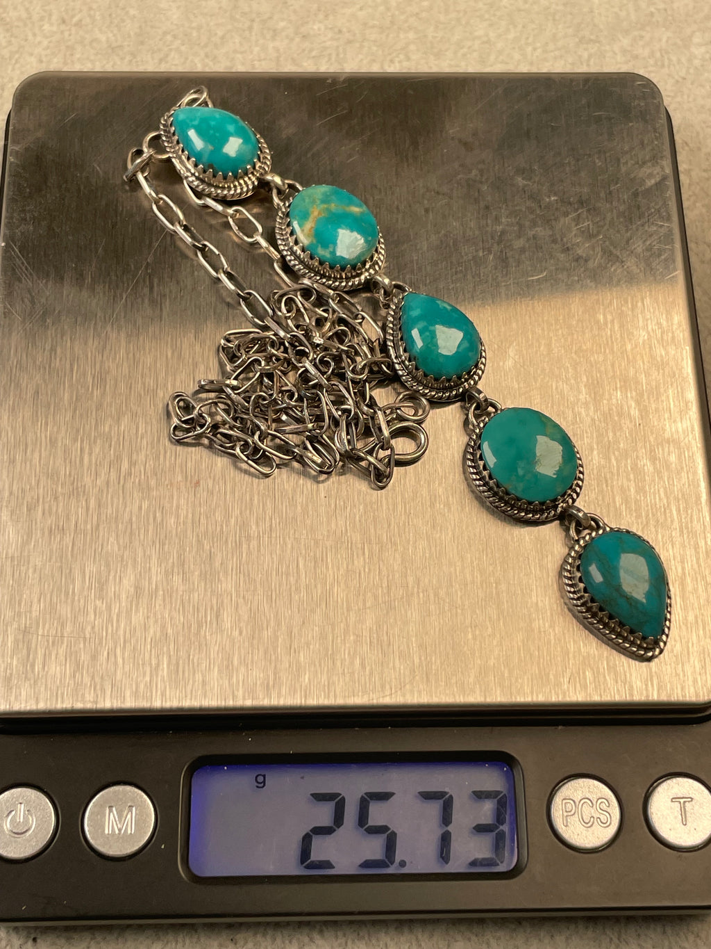 Kingman Turquoise Drop Necklace | Sterling Silver D130
