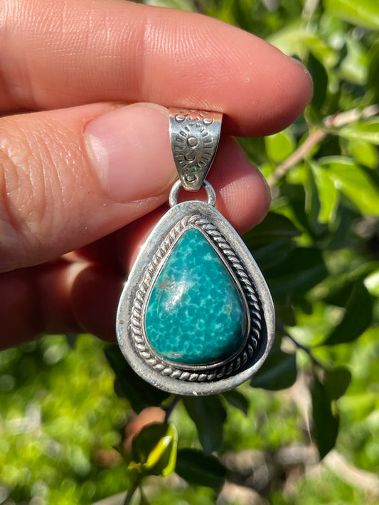 Turquoise Teardrop Pendant | Sterling Silver 925 B697