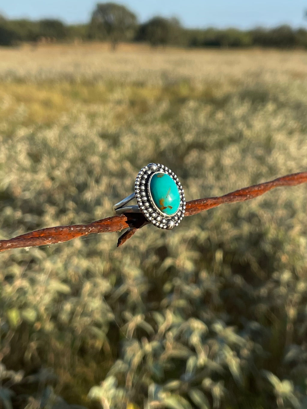 Turquoise Oval Ring Size 8 | 925 Sterling Silver G740