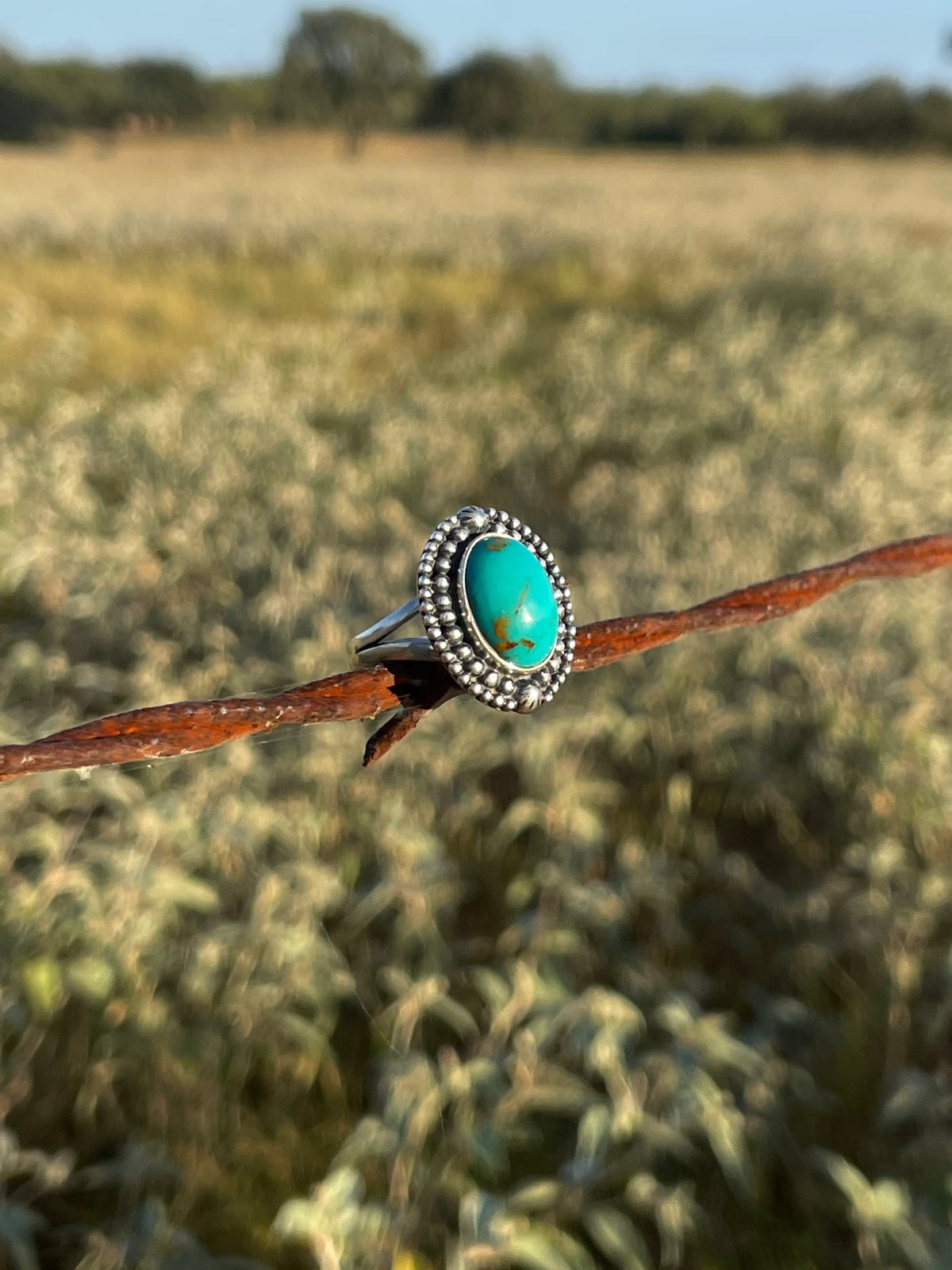 Turquoise Oval Ring Size 8 | 925 Sterling Silver G740