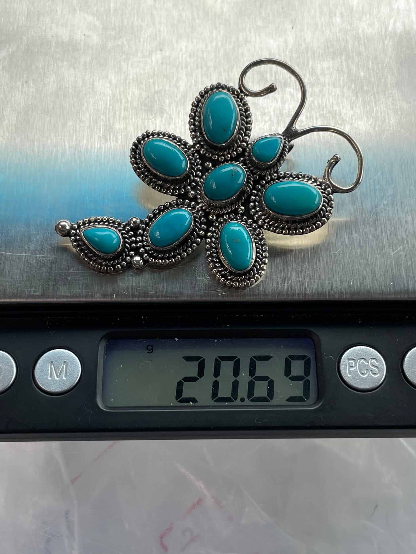 Turquoise Dragonfly Pendant | Sterling Silver 925 B739