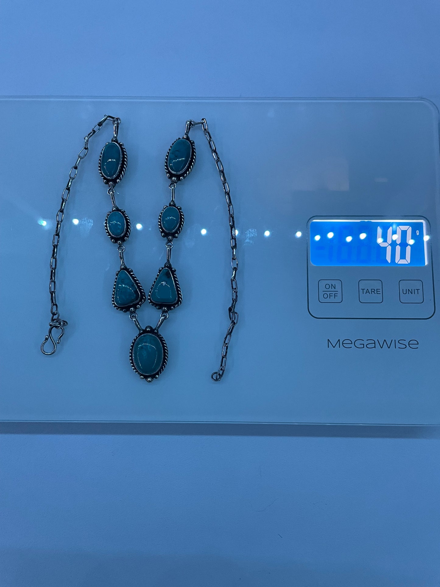 Kingman Turquoise Lariat Necklace | 925 Sterling Silver E352