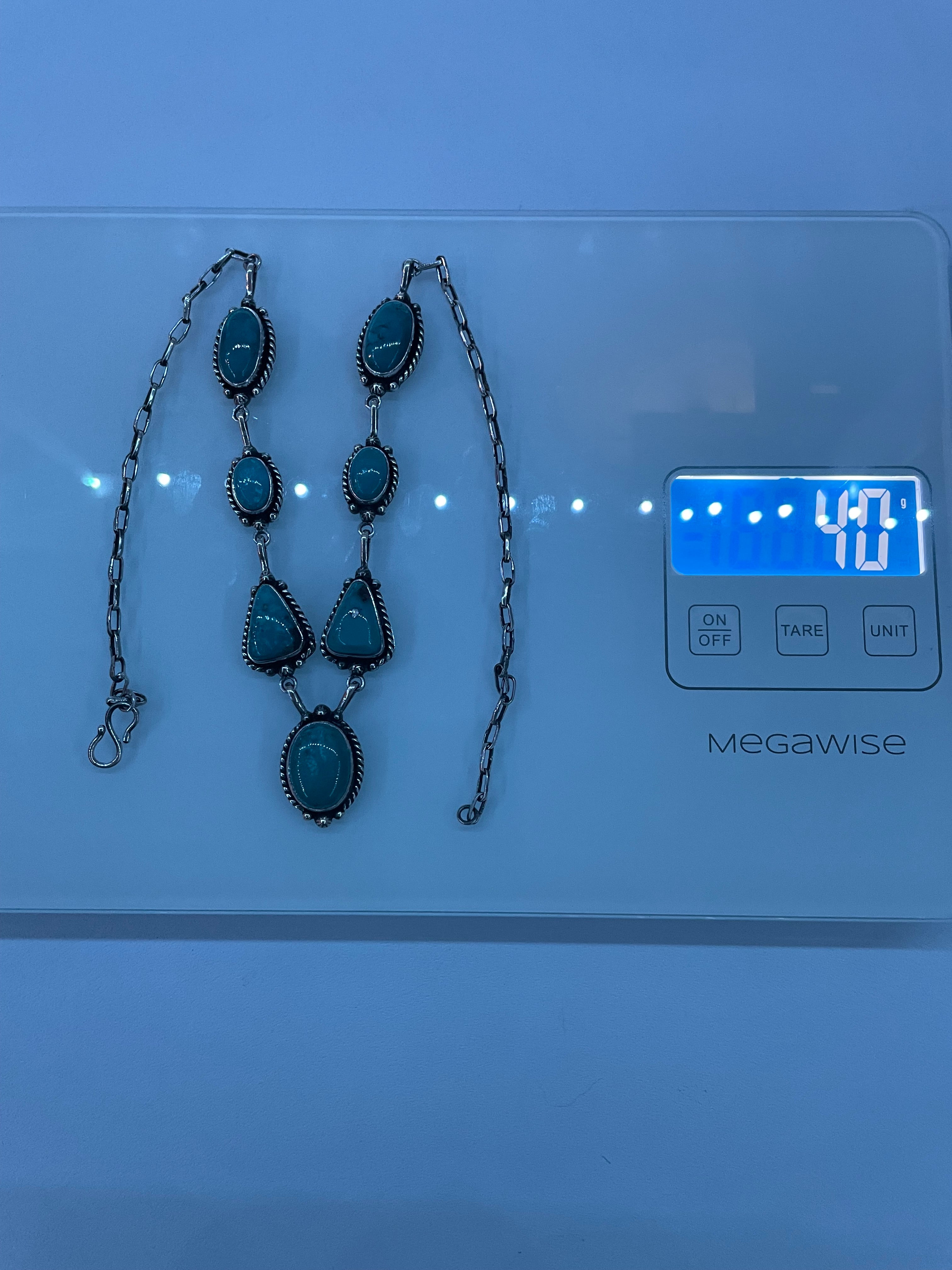 Kingman Turquoise Lariat Necklace | 925 Sterling Silver E352