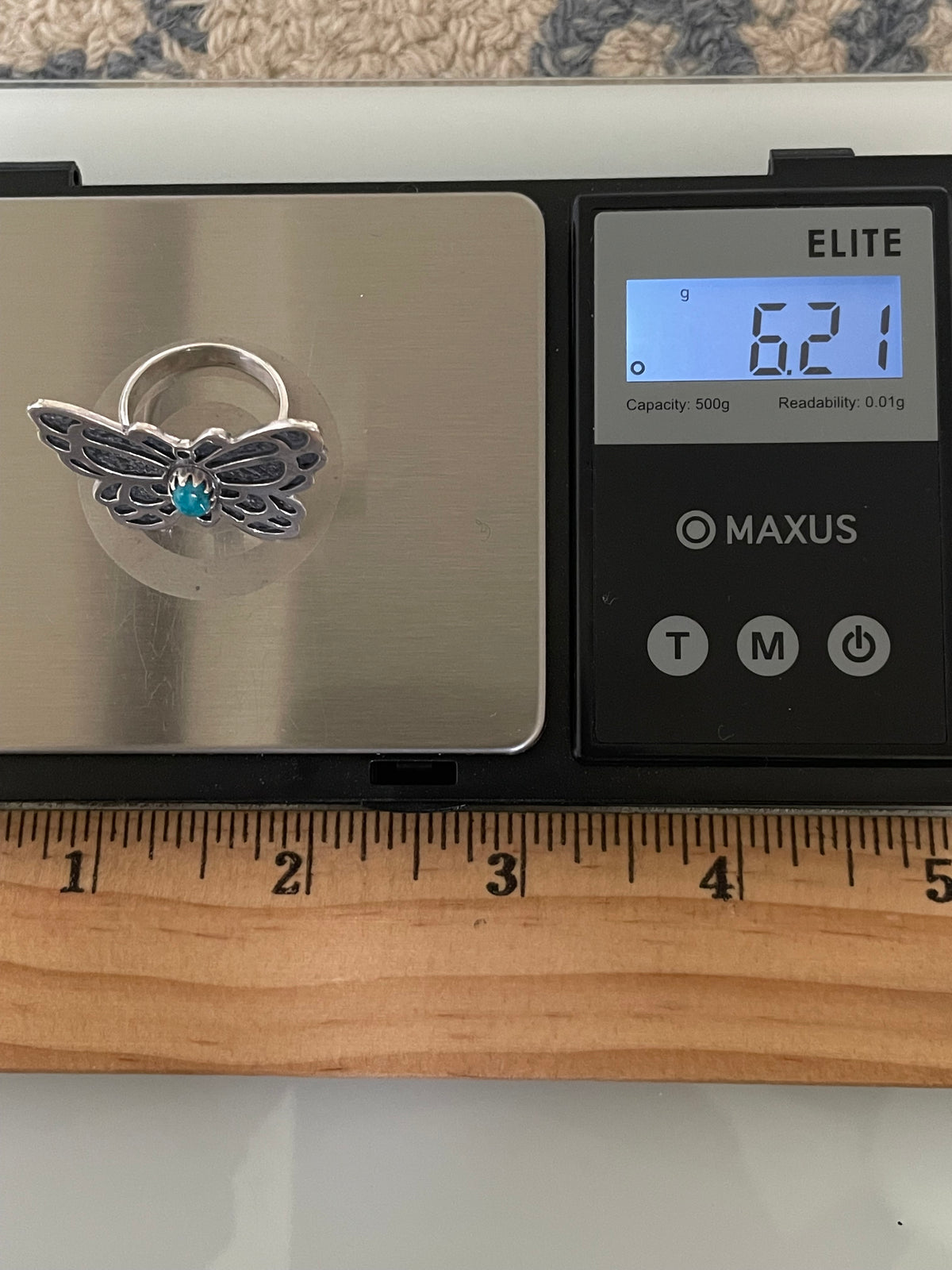 Turquoise Butterfly Ring | 925 Sterling Silver Size 5.75 G803