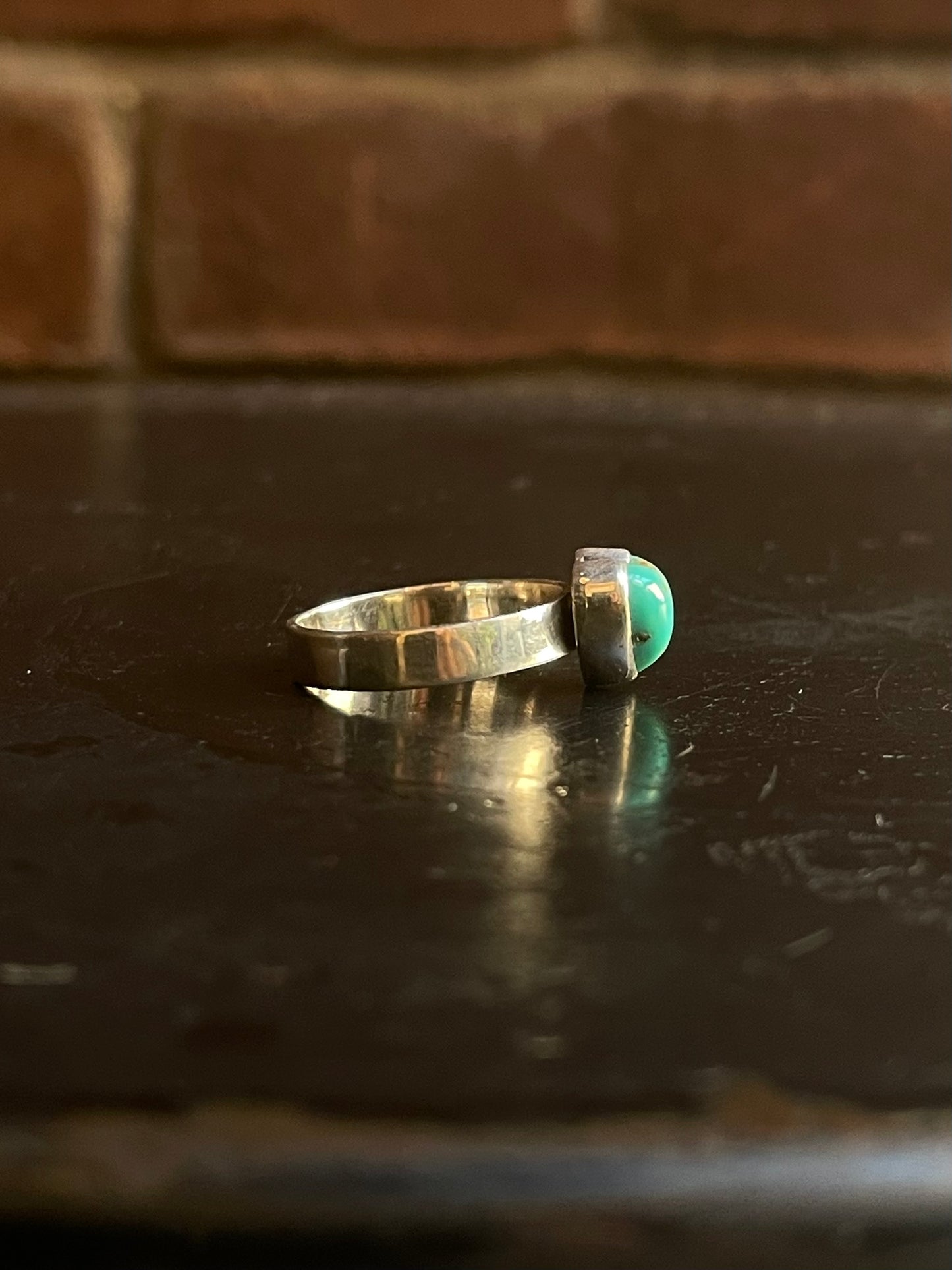 Kingman Turquoise Heart Ring | Sterling Silver | Size 7 G345