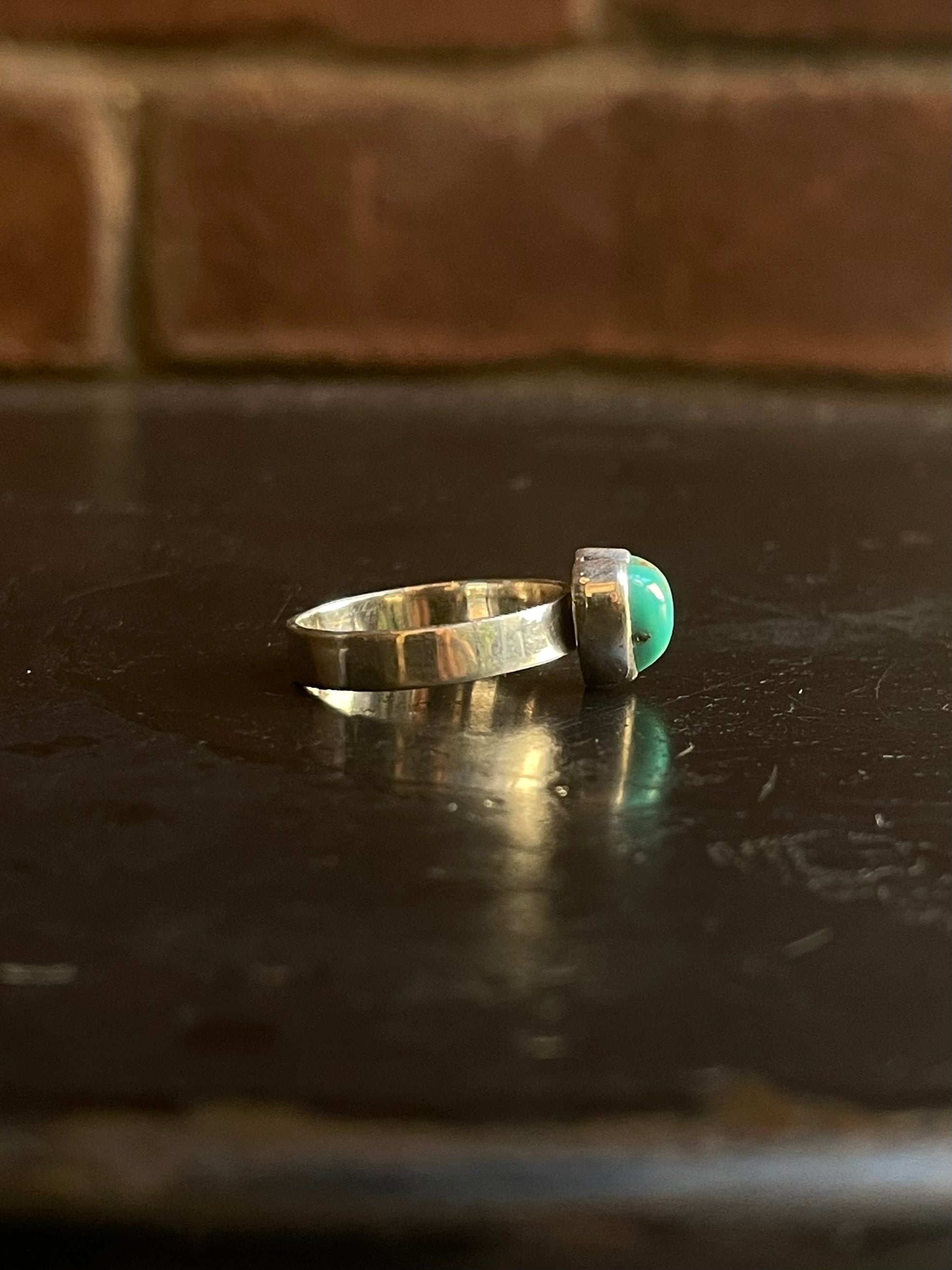 Kingman Turquoise Heart Ring | Sterling Silver | Size 7 G345