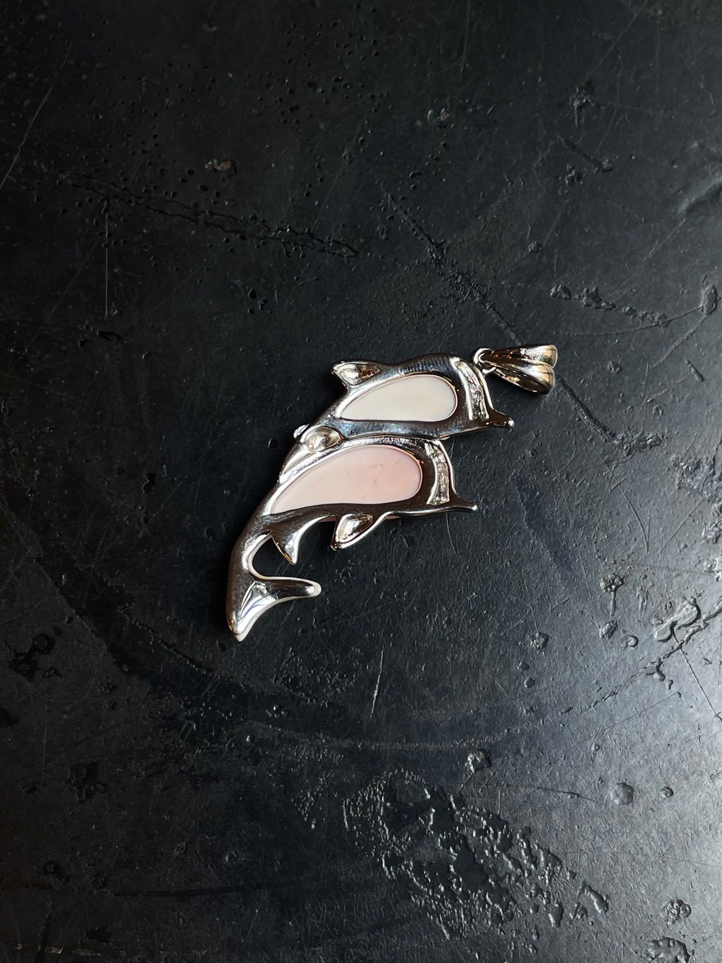 Pink Conch Dolphin Pendant | 925 Sterling Silver E285