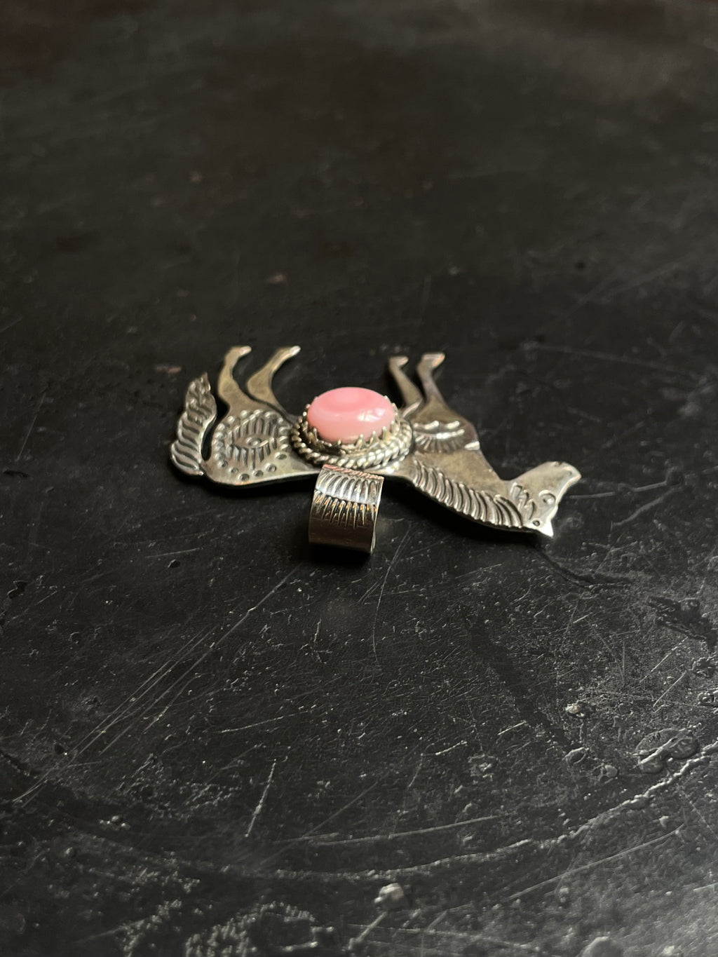 Pink Conch Horse Pendant | 925 Sterling Silver E263