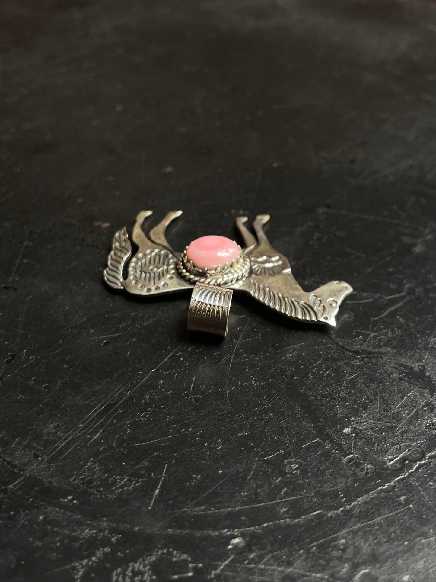 Pink Conch Horse Pendant | 925 Sterling Silver E263