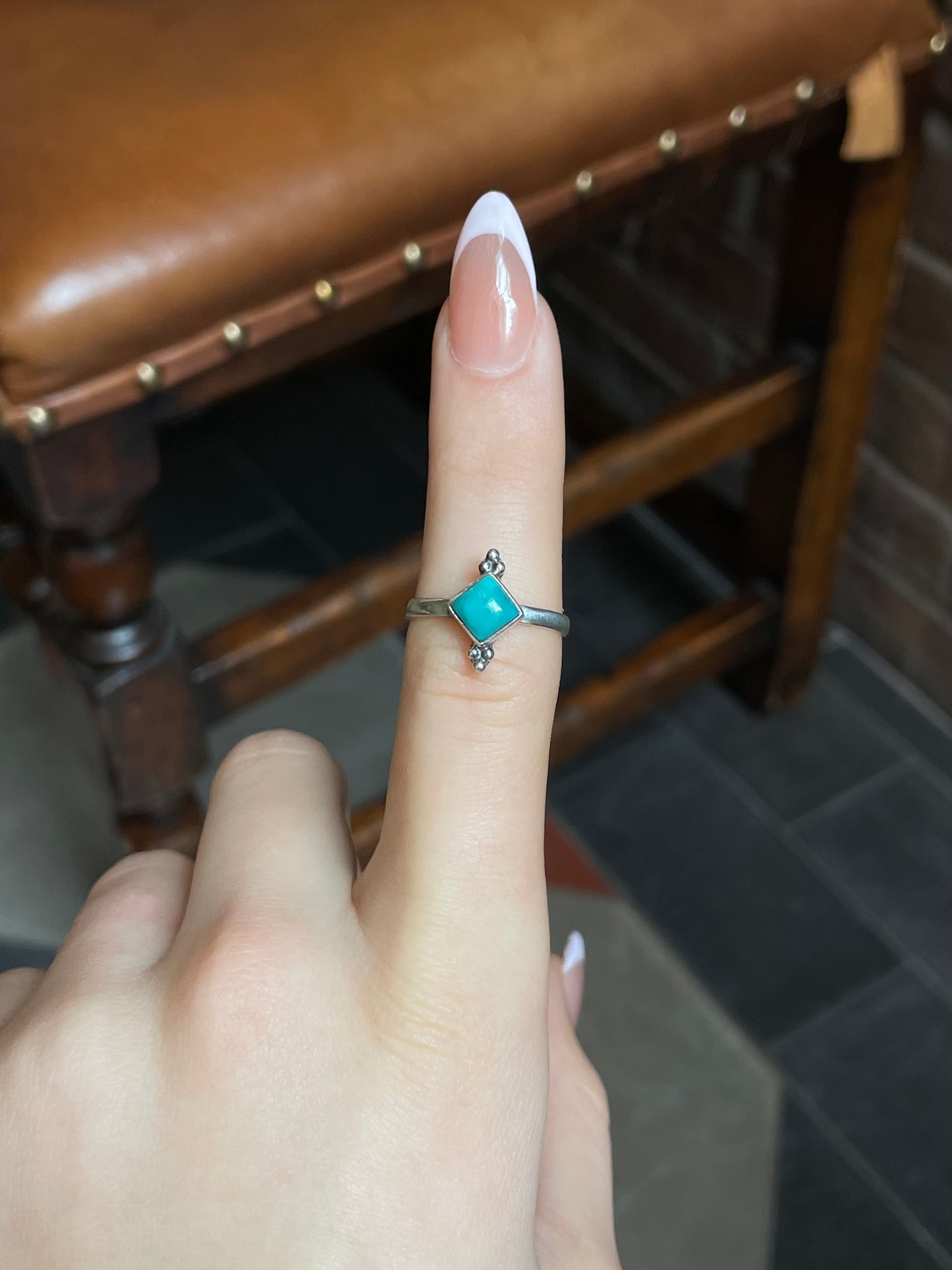 Kingman Turquoise Ring Size 8 | 925 Sterling Silver E732