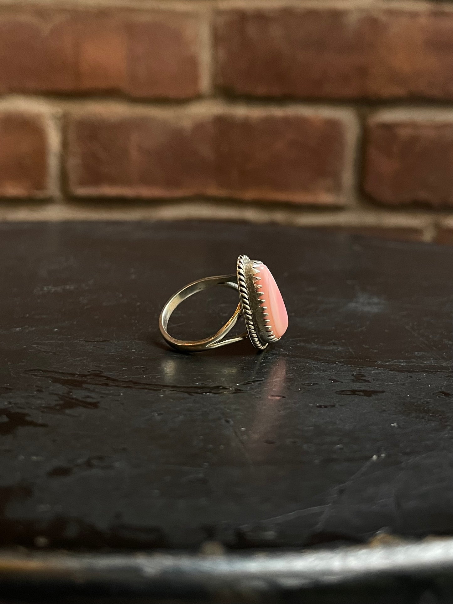 Pink Conch Ring Size 8 | 925 Sterling Silver Southwest E169