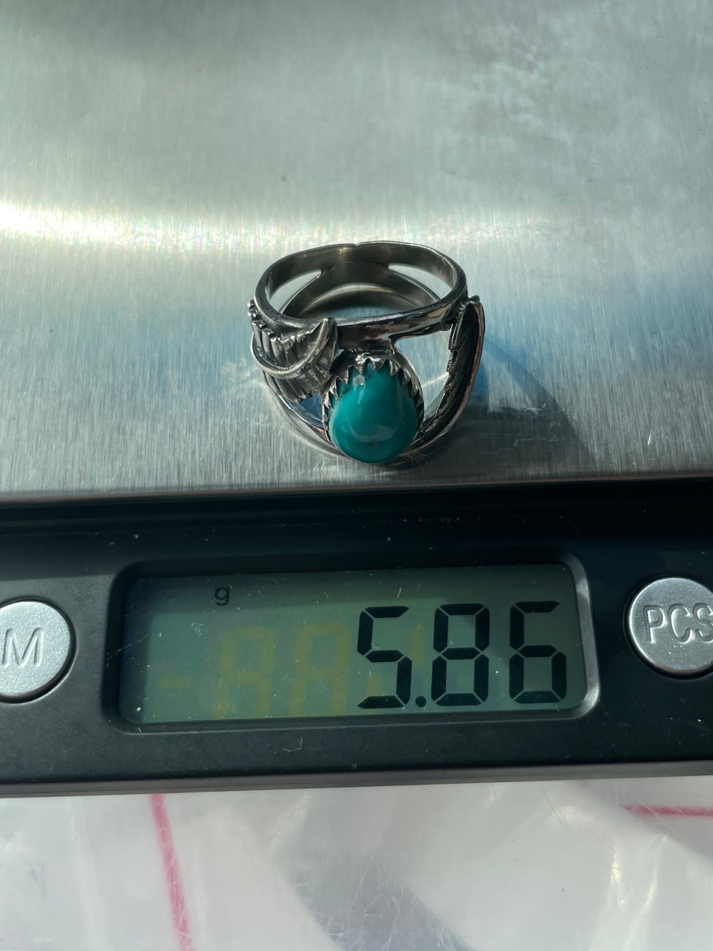 Kingman Turquoise Feather Ring Size 6 | 925 Sterling Silver B570