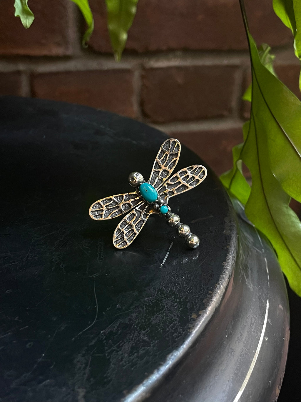 Turquoise Dragonfly Ring | Sterling Silver 925 Size 6.5 C724