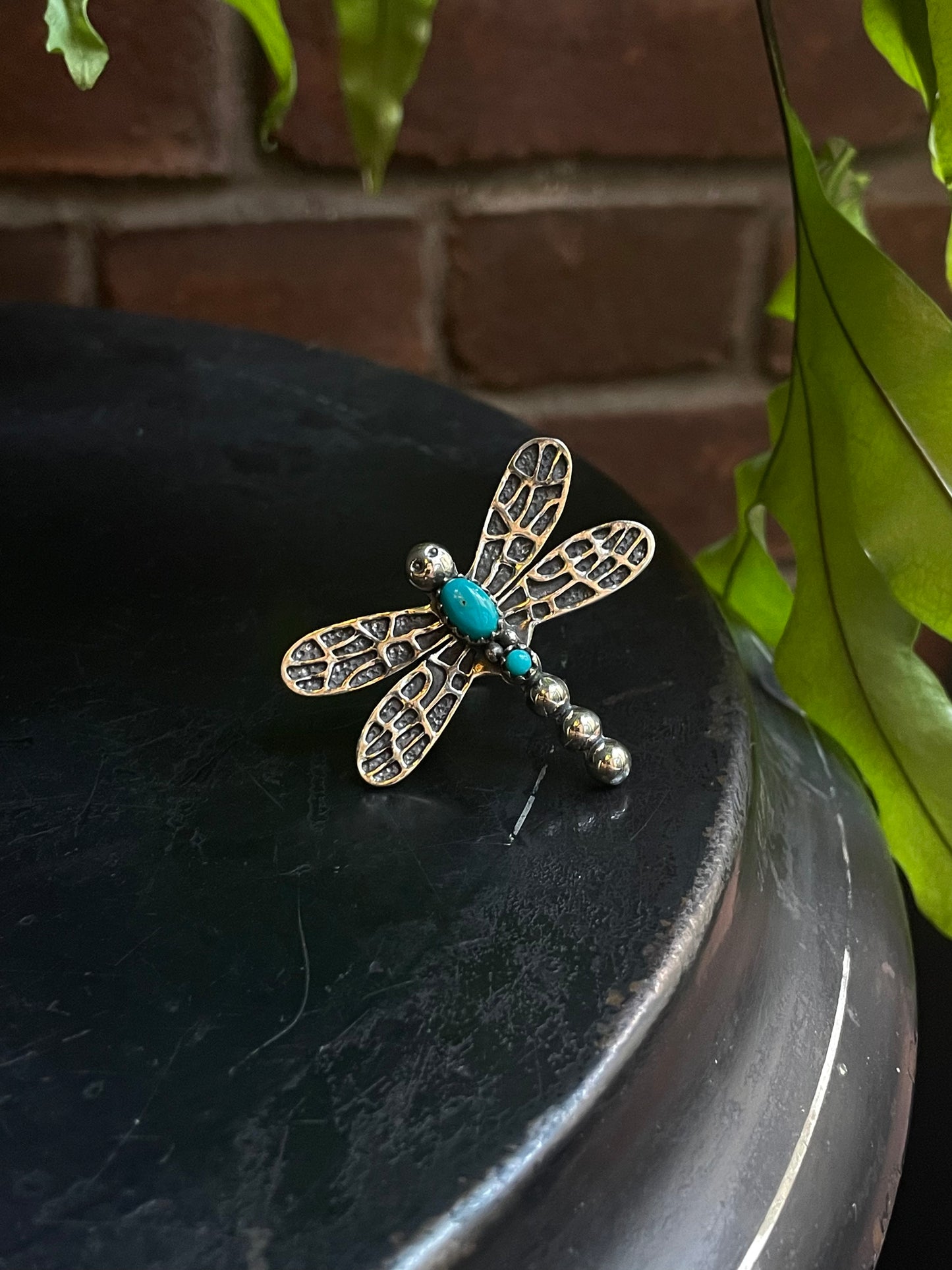 Turquoise Dragonfly Ring | Sterling Silver 925 Size 6.5 C724