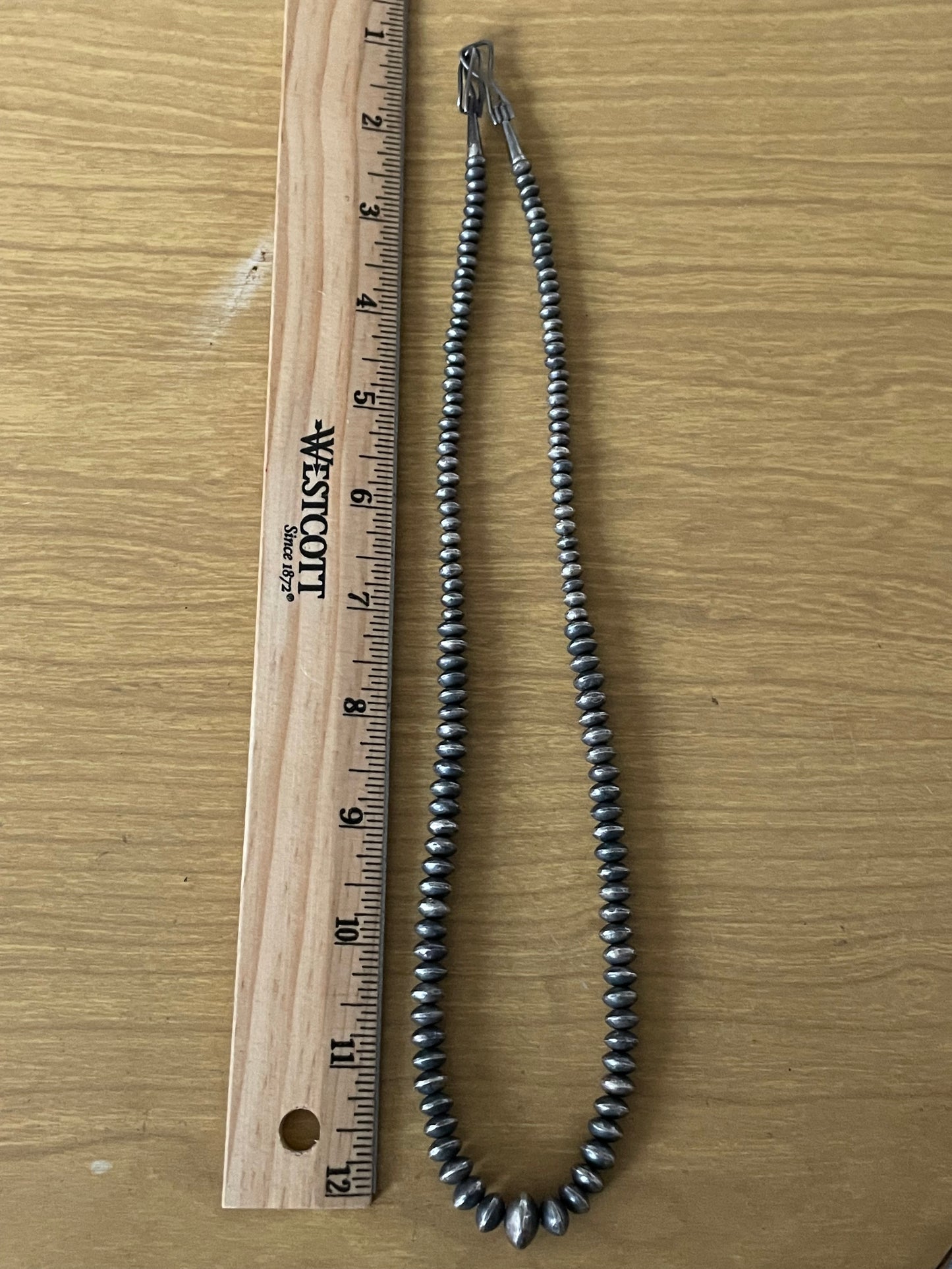 Sterling Silver Pearl Necklace | Graduated Beads E639