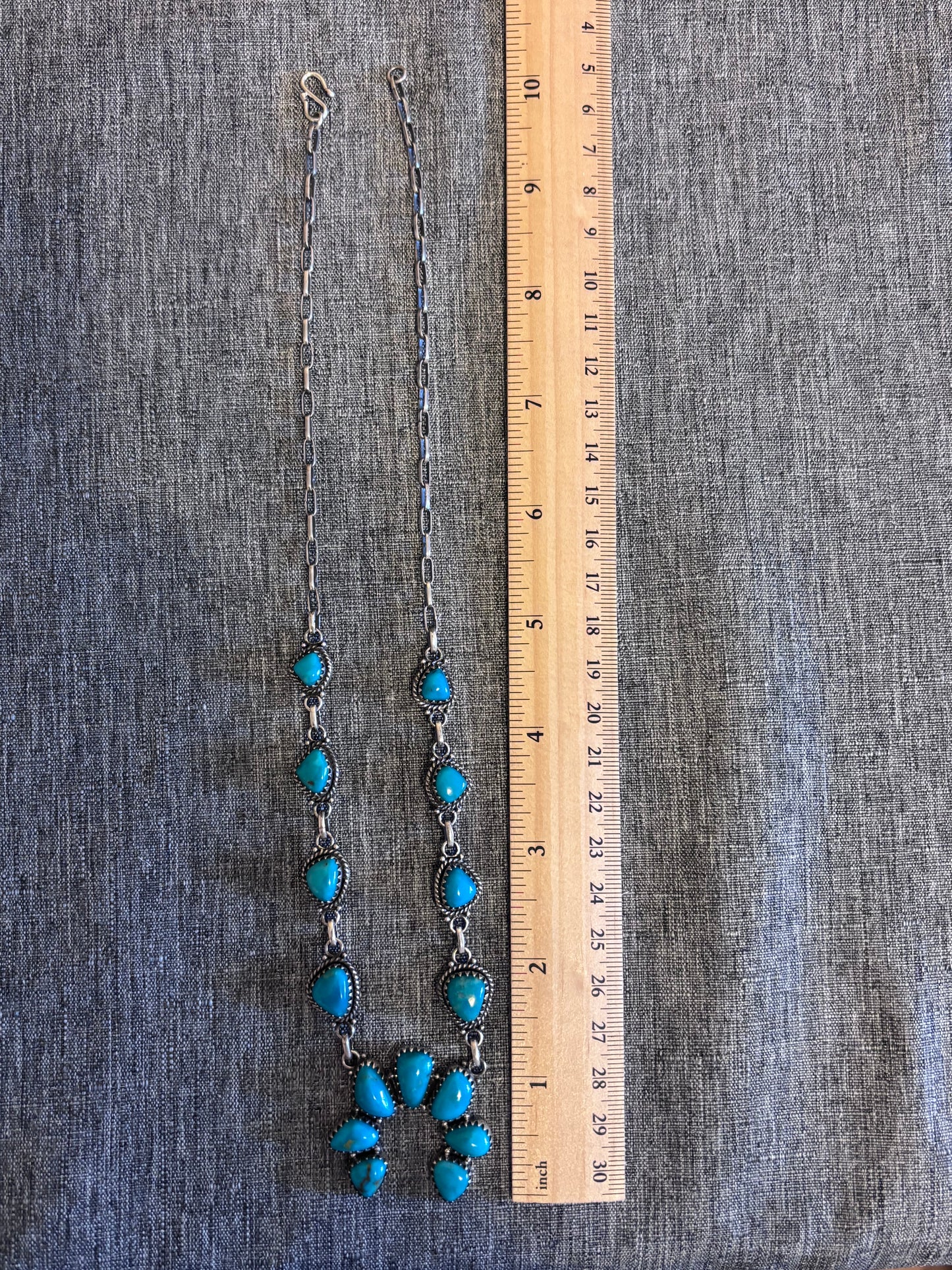 Kingman Turquoise Naja Necklace | 925 Sterling Silver Southwestern Style