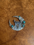 Kingman Turquoise Animal Pendant | Sterling Silver | A812