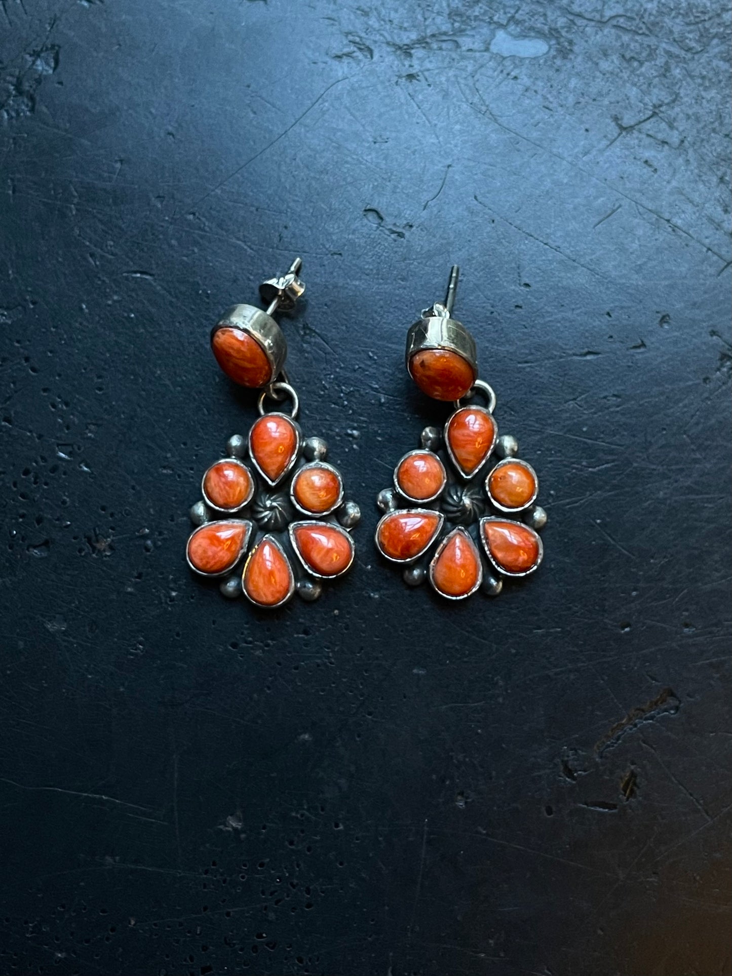 Spiny Oyster Drop Stud Earrings | 925 Sterling Silver E402