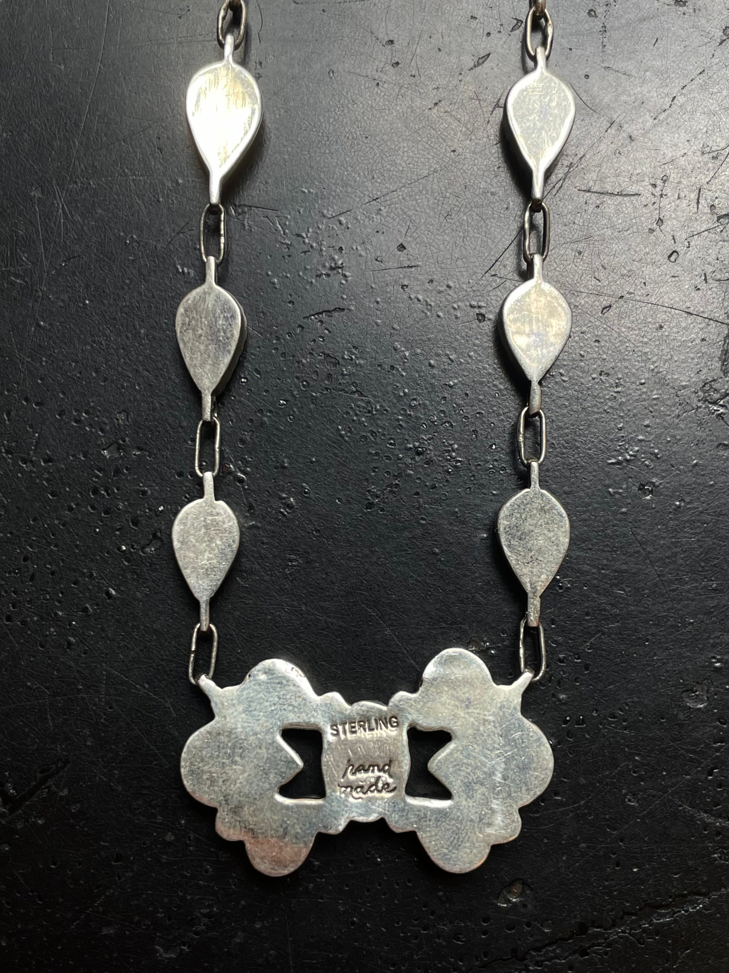 Kingman Turquoise Cluster Lariat Necklace | 925 Sterling Silver G591