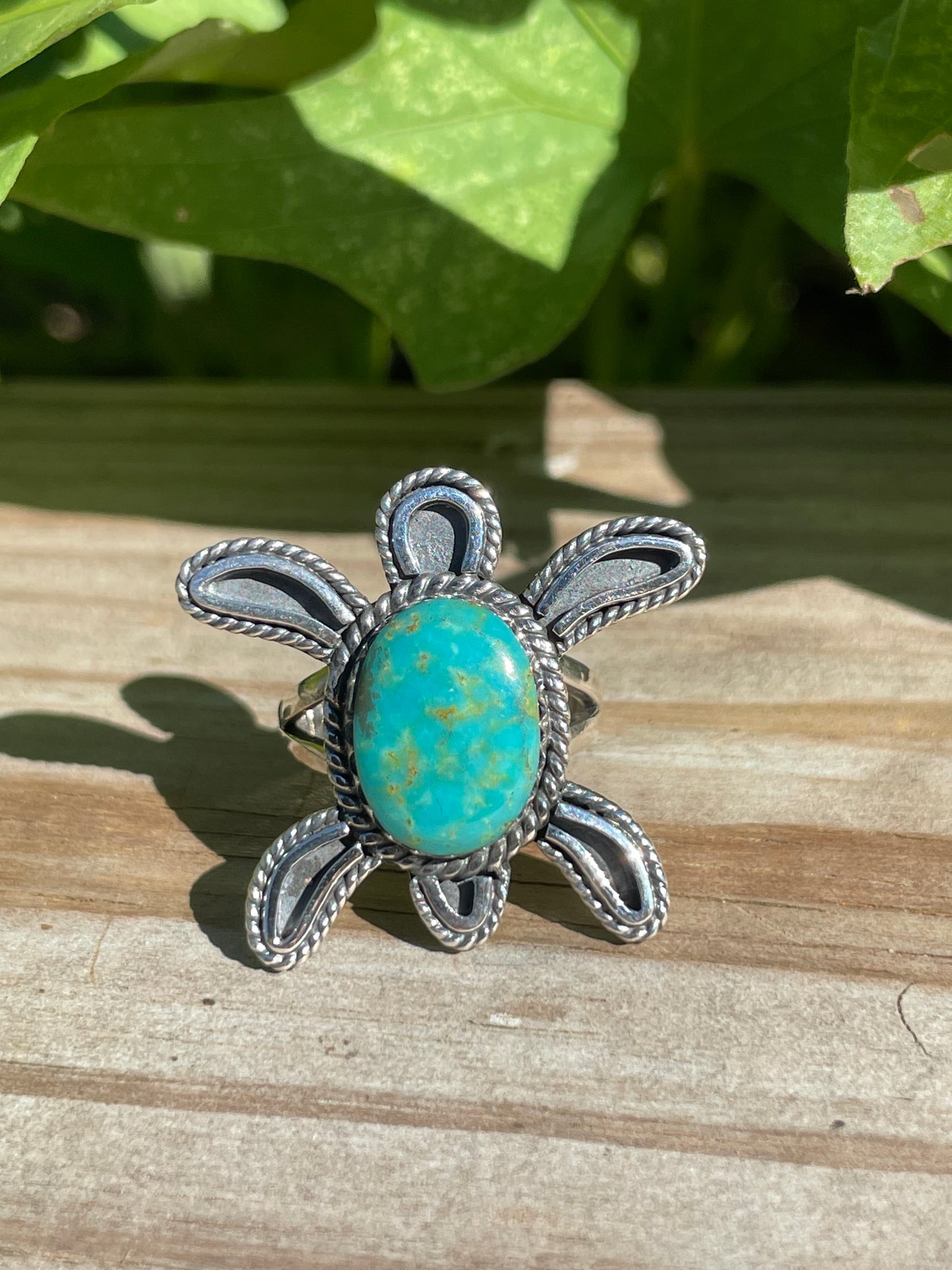 Turquoise Sea Turtle Ring | 925 Sterling Silver Size 7.5 B331