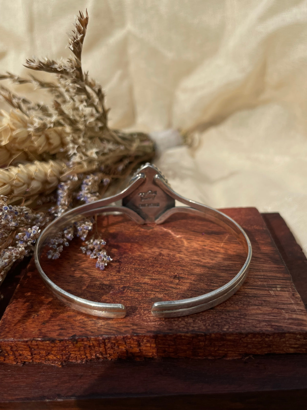 Green Turquoise Teardrop Cuff Bracelet | 925 Sterling Silver D282