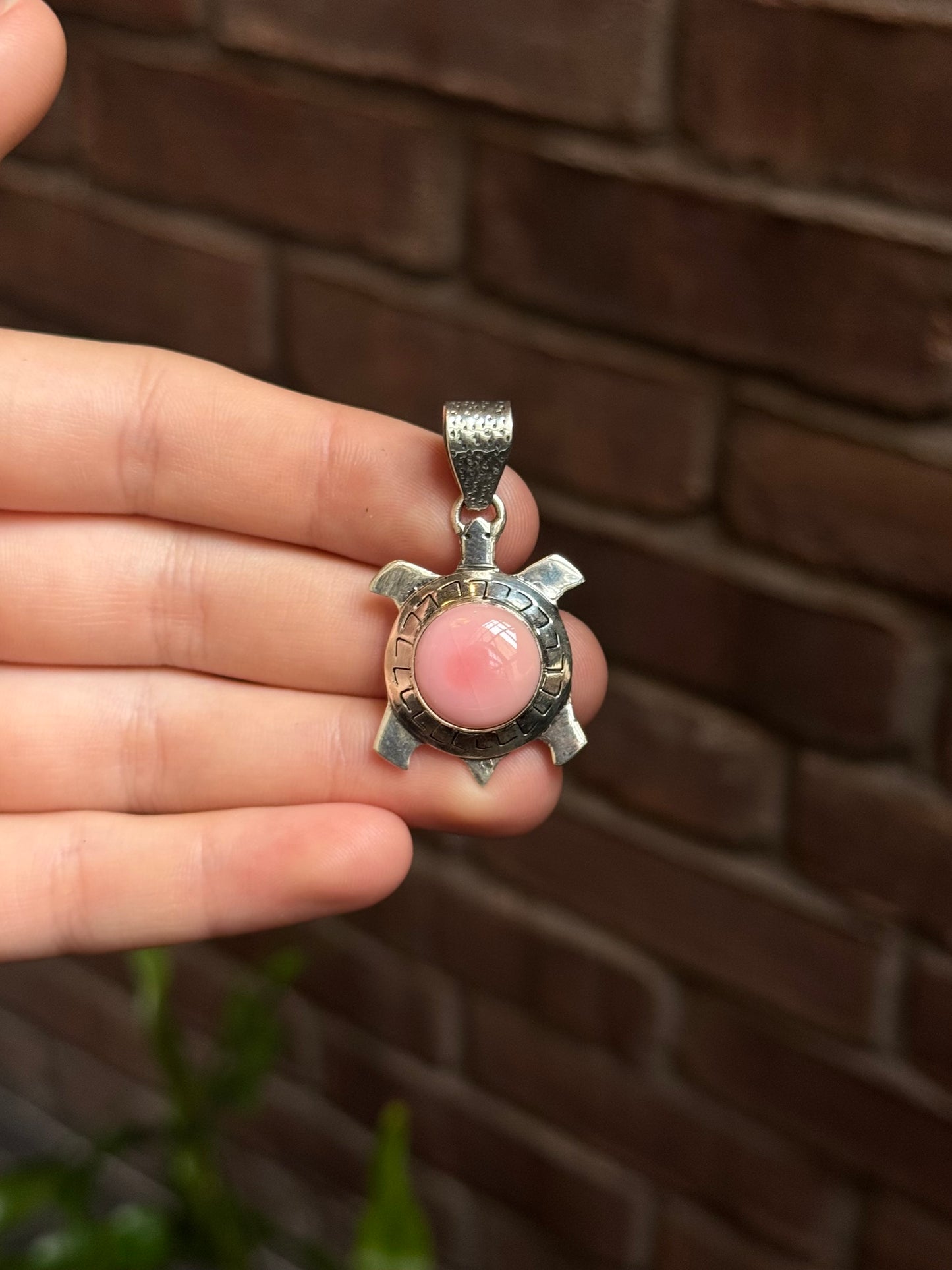 Pink Conch Turtle Pendant | Sterling Silver 925 C373
