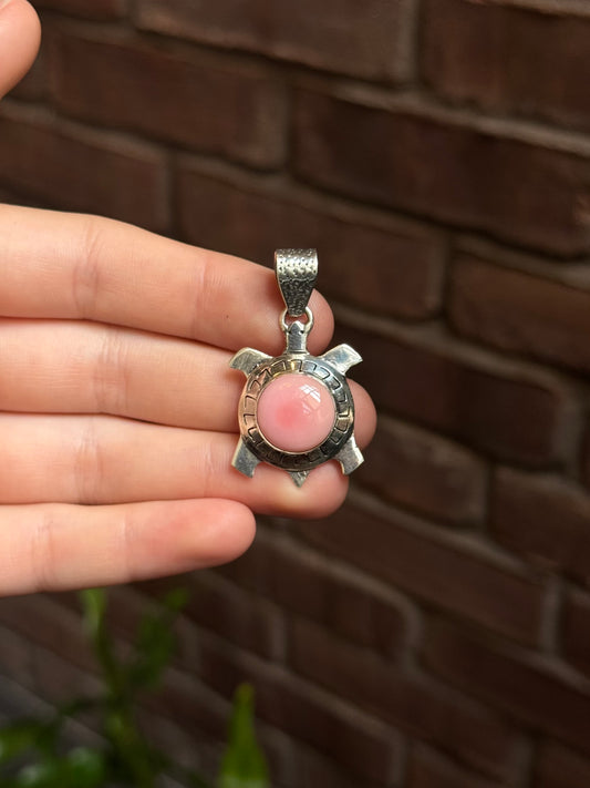 Pink Conch Turtle Pendant | Sterling Silver 925 C373