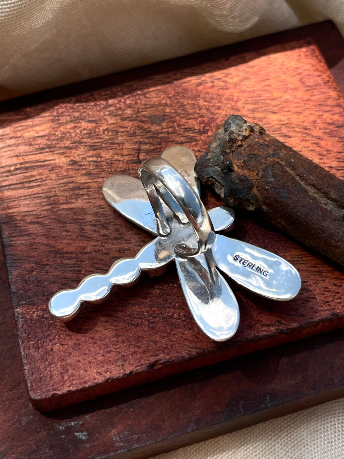 Spiny Dragonfly Ring | Sterling Silver | Handmade Size 7 C921