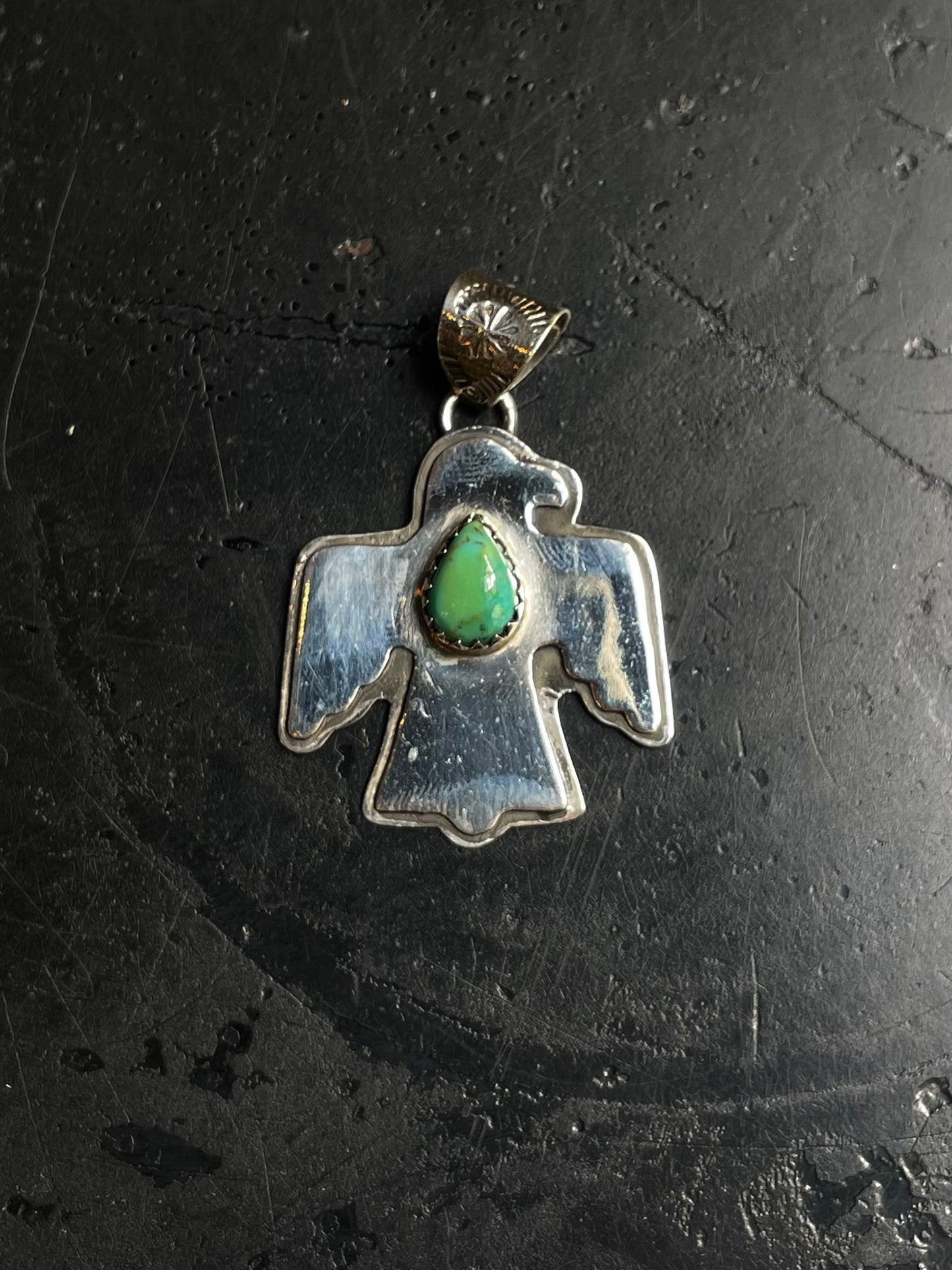 Turquoise Thunderbird Pendant | 925 Sterling Silver E220