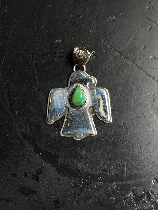 Turquoise Thunderbird Pendant | 925 Sterling Silver E220