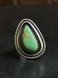 Turquoise Shadowbox Ring Size 8 | Sterling Silver E857