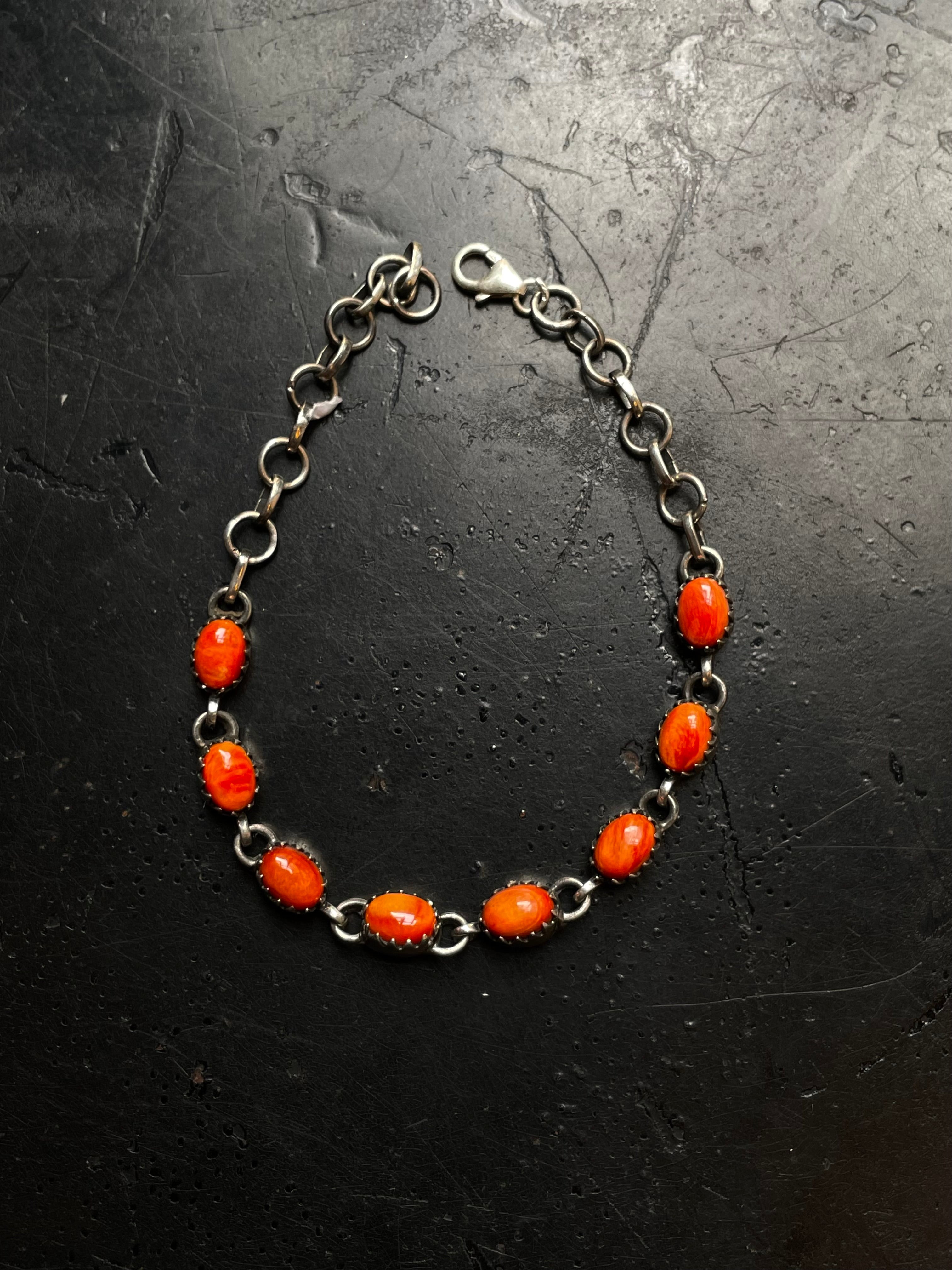 Spiny Oyster Link Bracelet | 925 Sterling Silver E109