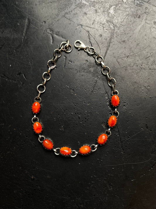 Spiny Oyster Link Bracelet | 925 Sterling Silver E109