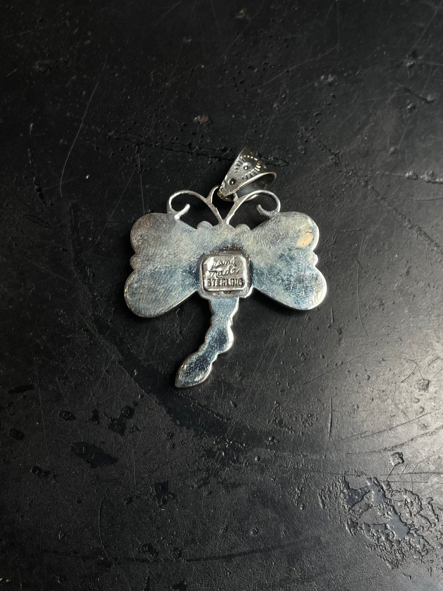 Turquoise & Pink Conch Dragonfly Pendant | 925 Sterling Silver E219