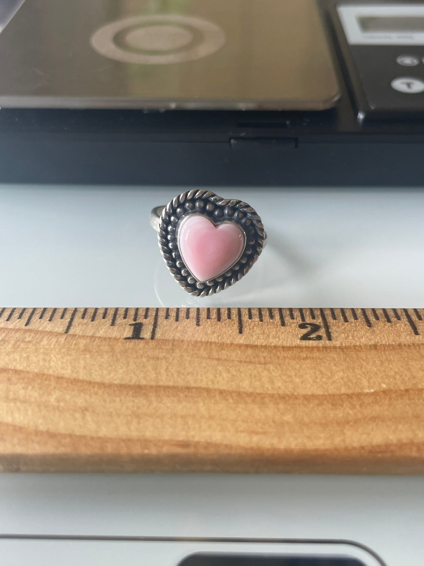 Pink Conch Heart Ring Size 8.75 | 925 Sterling Silver G126
