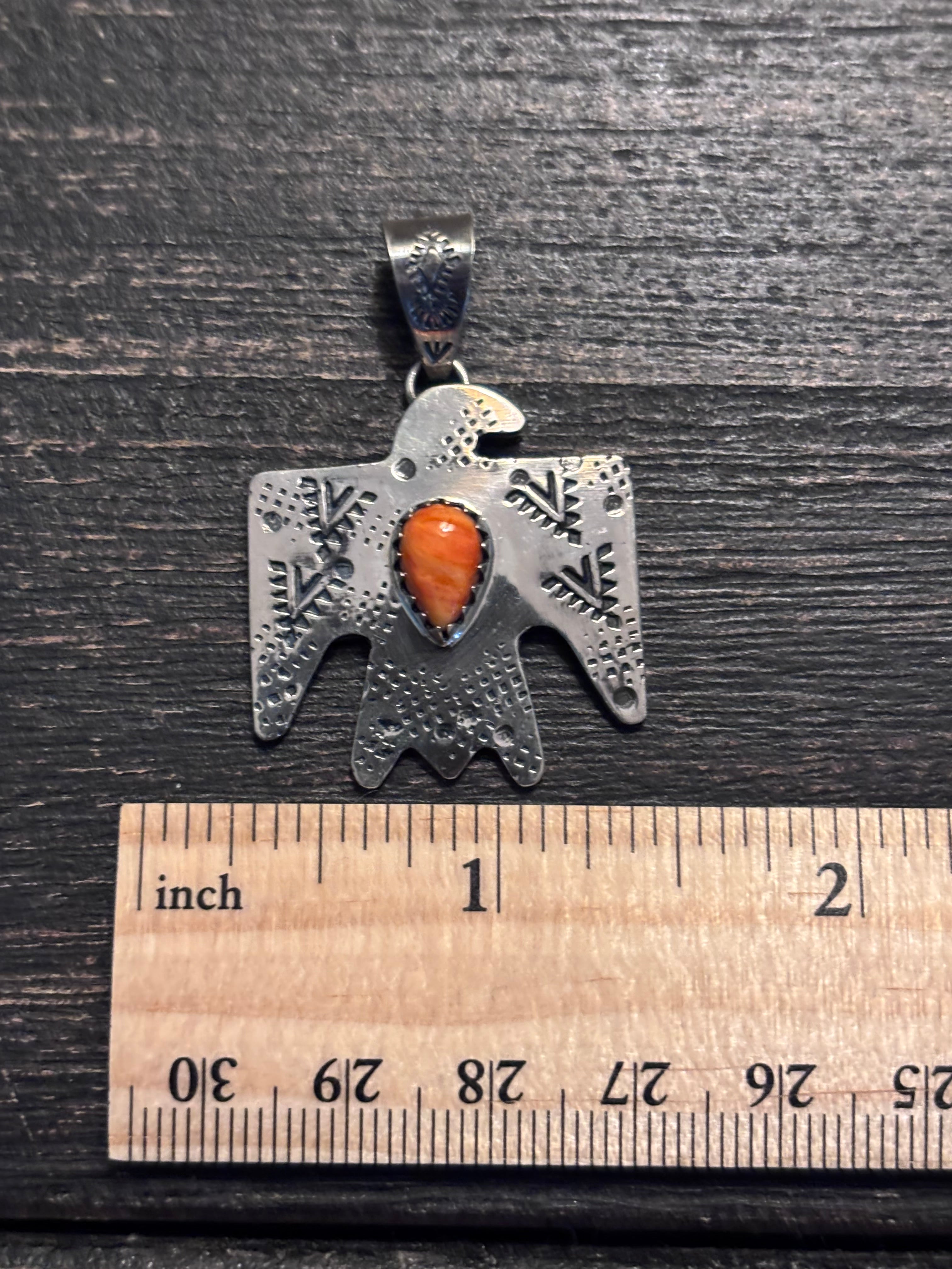 Spiny Oyster Thunderbird Pendant | Sterling Silver Southwest