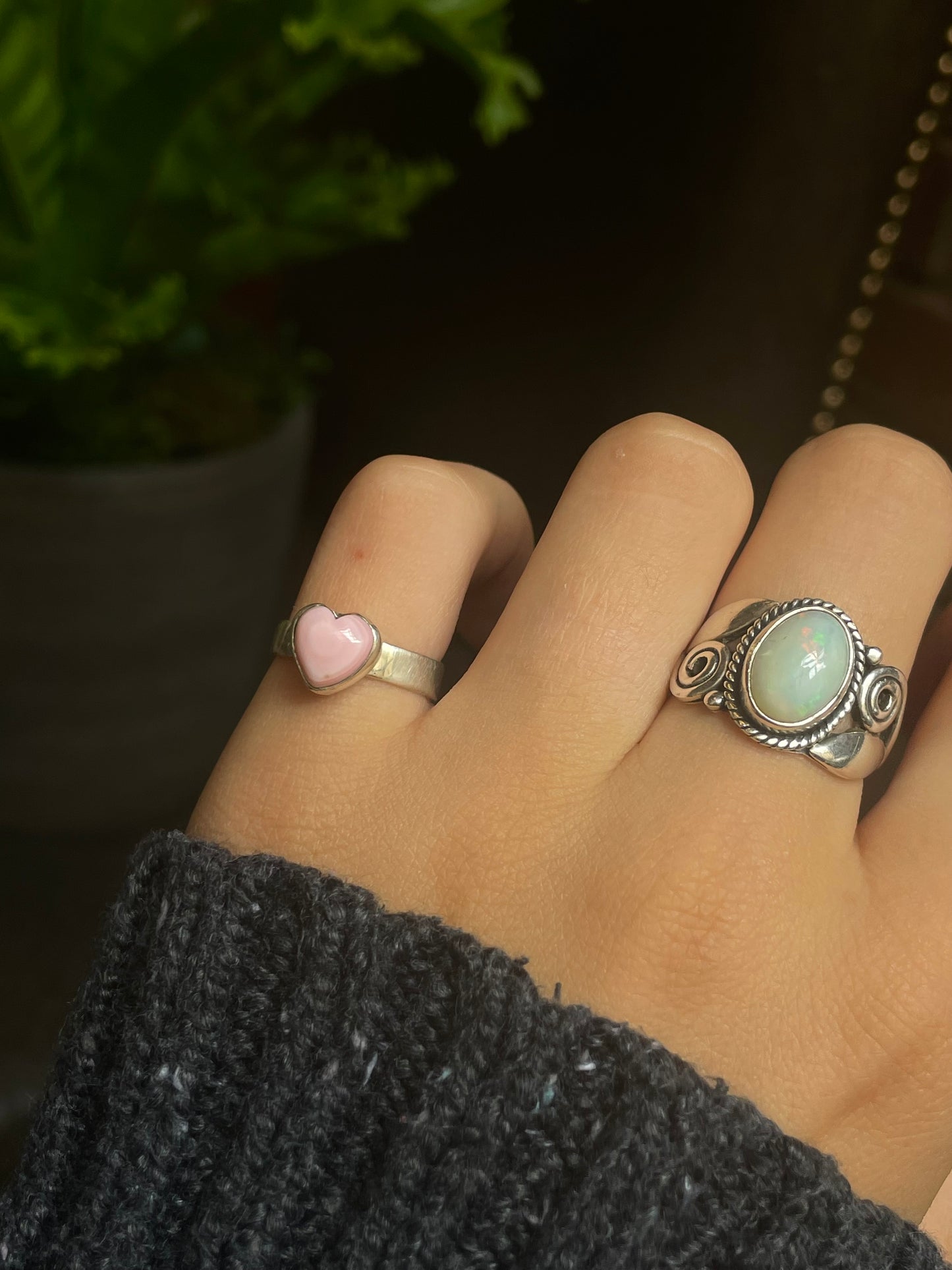 Pink Conch Heart Ring Size 6 | 925 Sterling Silver G125