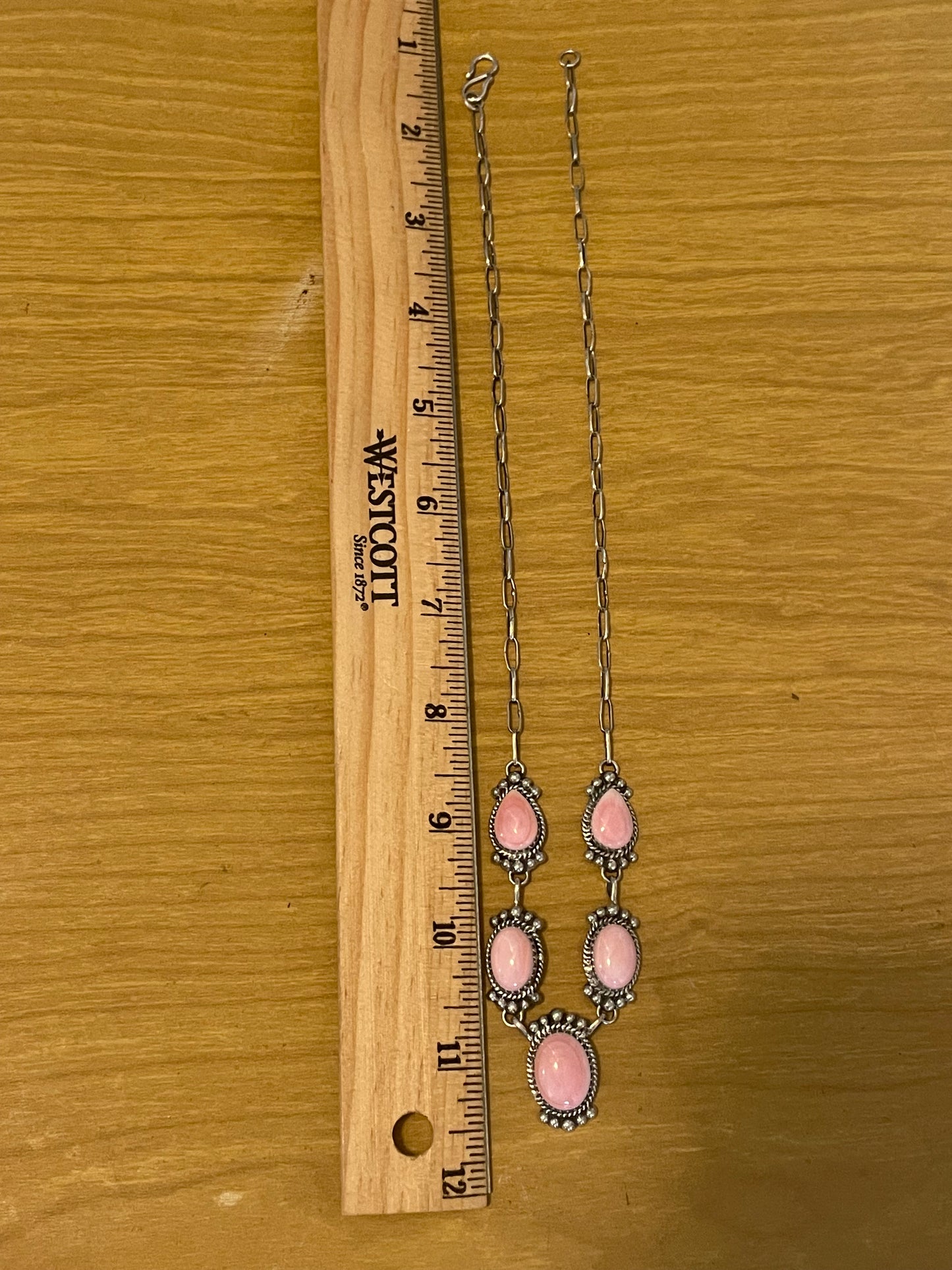 Pink Conch Link Necklace | Sterling Silver E934