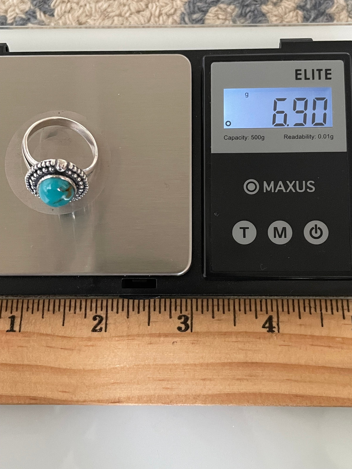 Turquoise Oval Ring Size 8 | 925 Sterling Silver G740