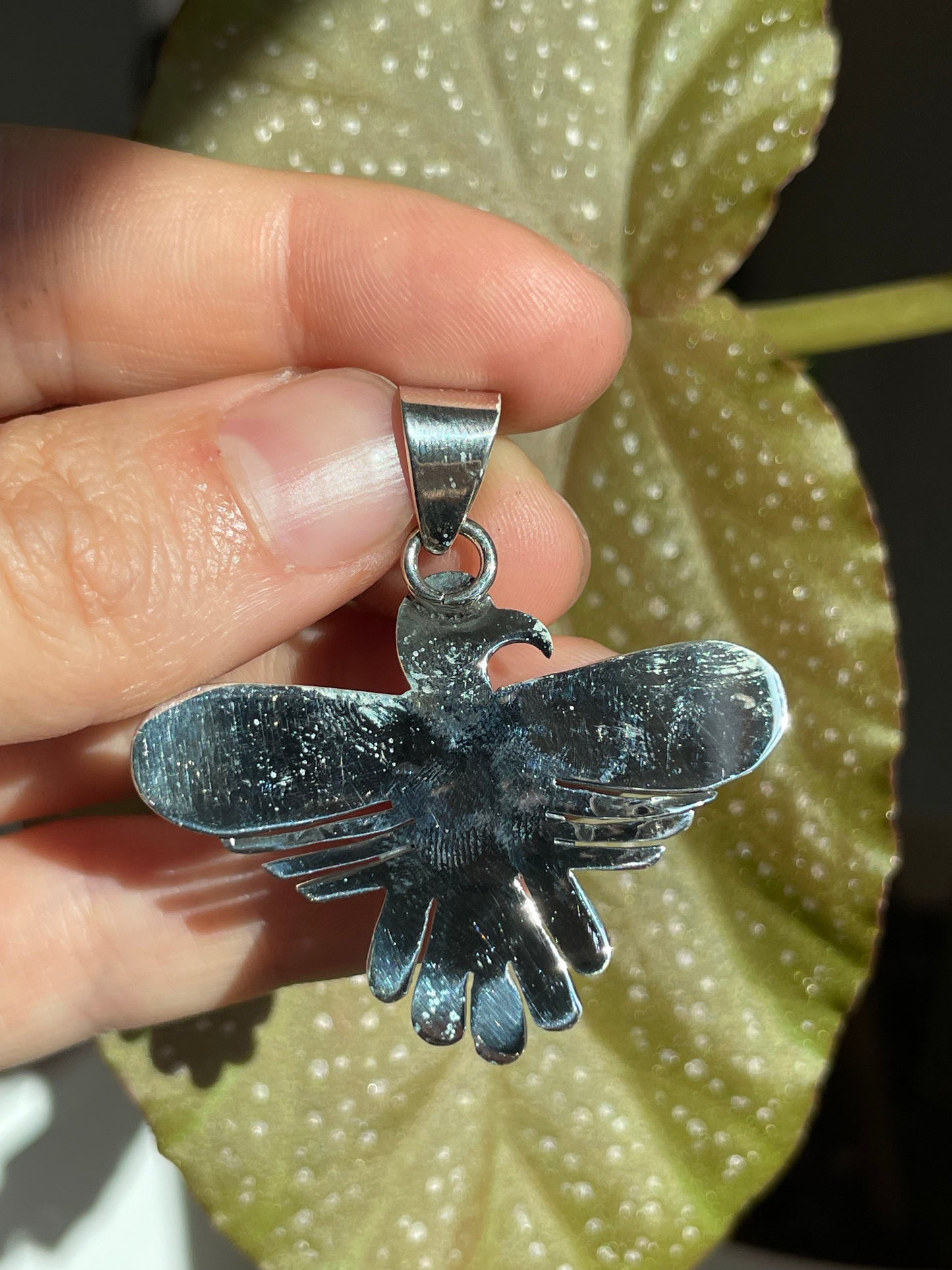 Pink Conch Thunderbird Pendant | Sterling Silver 925 B853