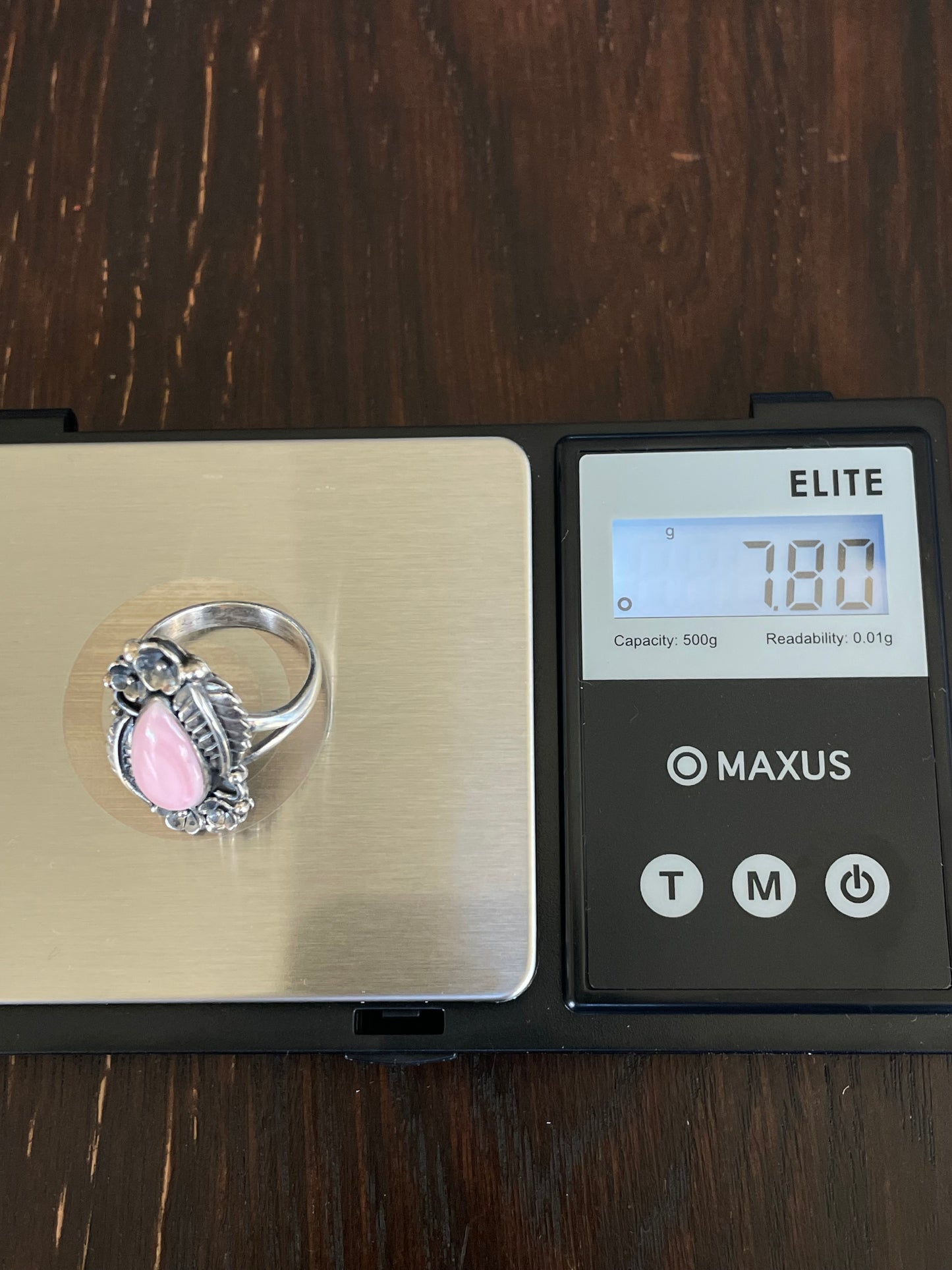 Pink Conch Feather Ring Size 8 | Sterling Silver E910