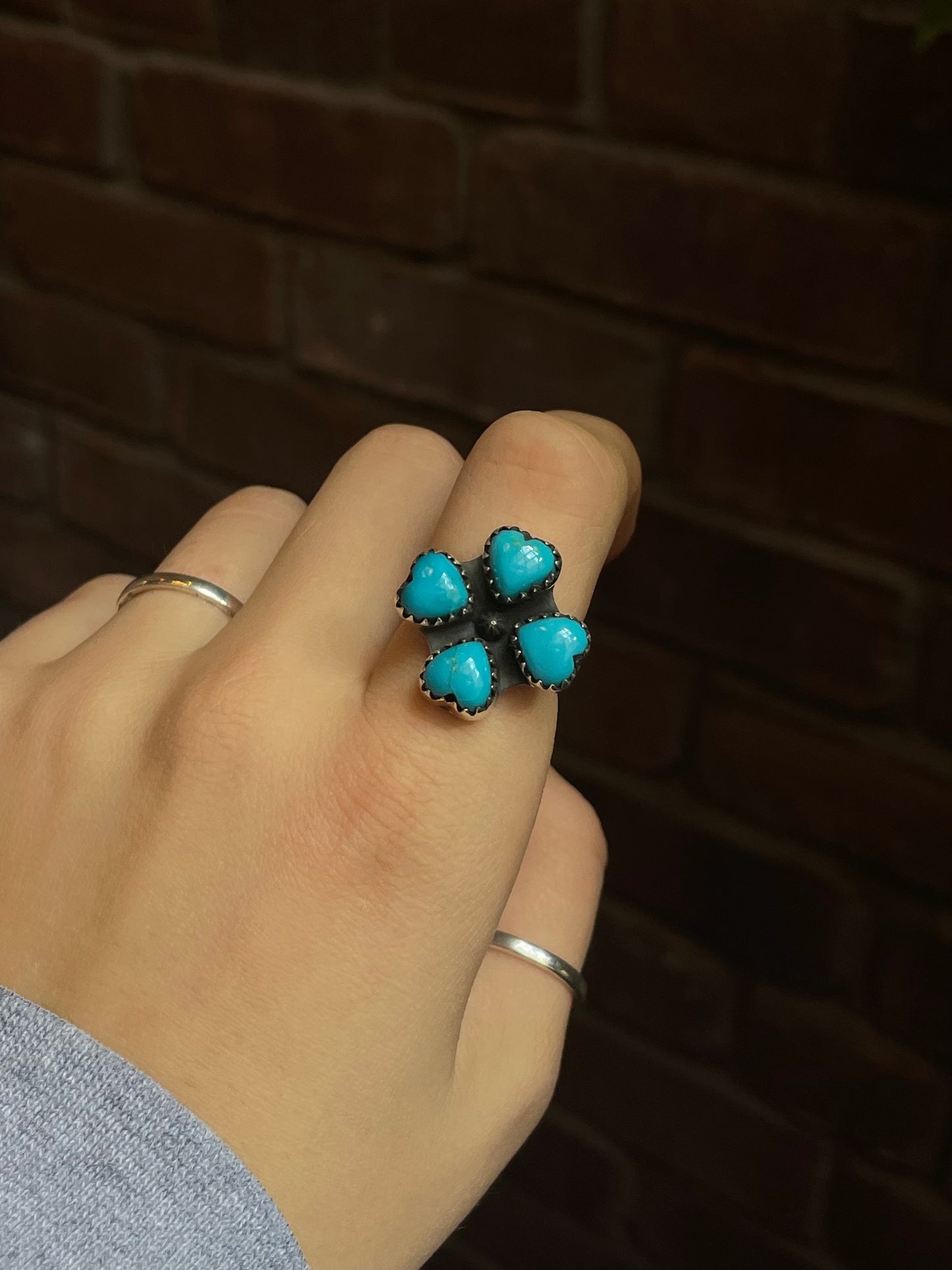 Turquoise Heart Ring | Sterling Silver 925 Size 9 C735