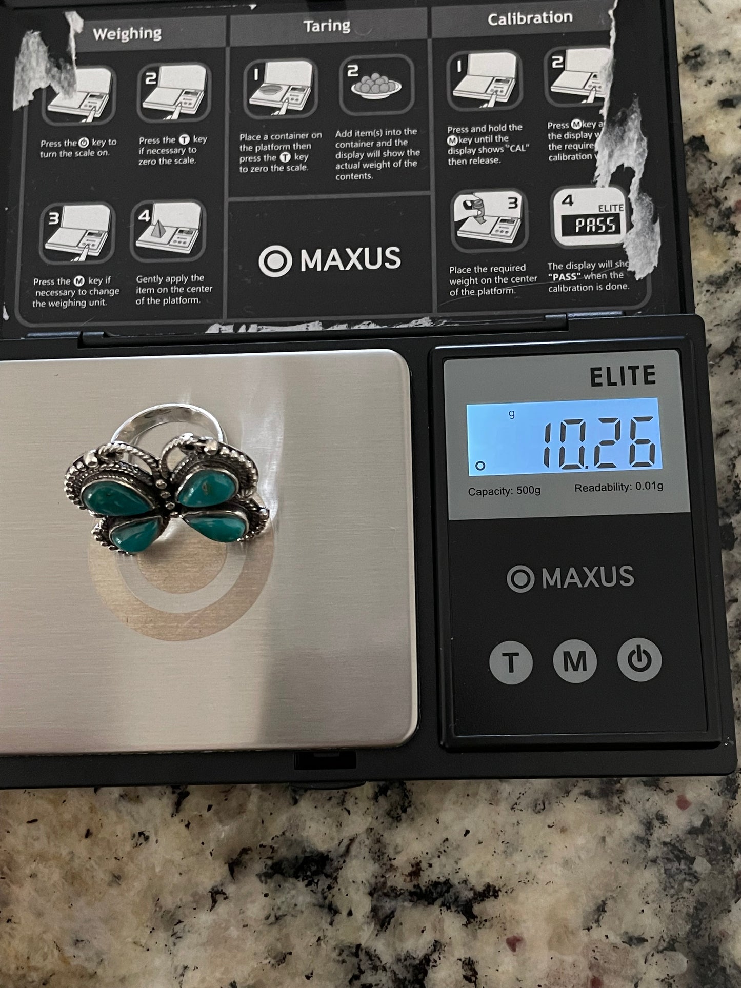 Kingman Turquoise Butterfly Ring | 925 Sterling Silver | Size 6 E317