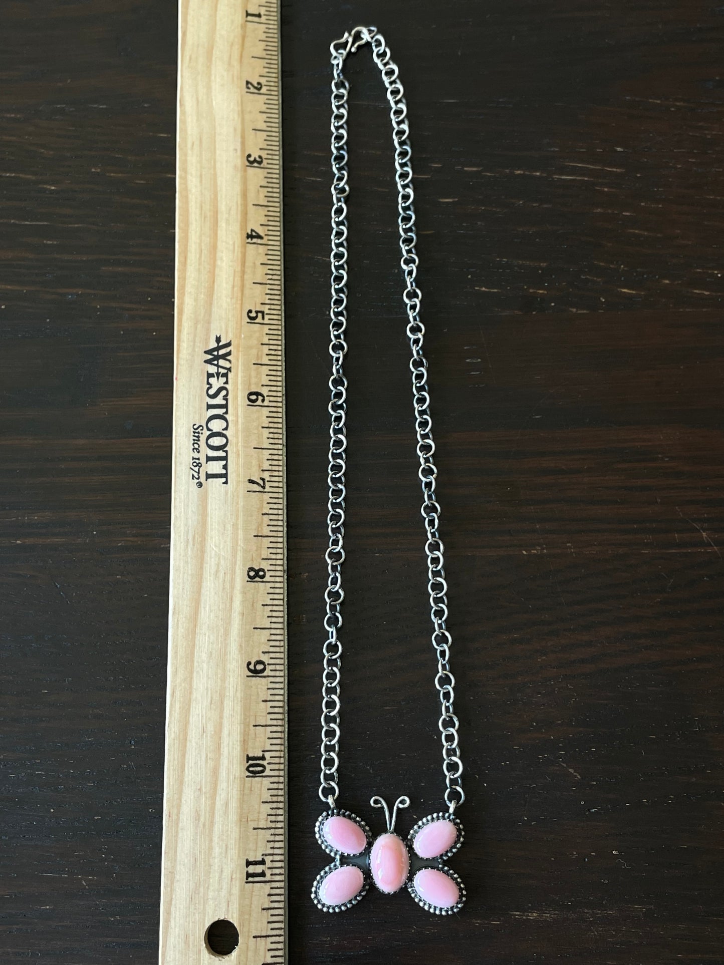 Pink Conch Butterfly Necklace | Sterling Silver E827